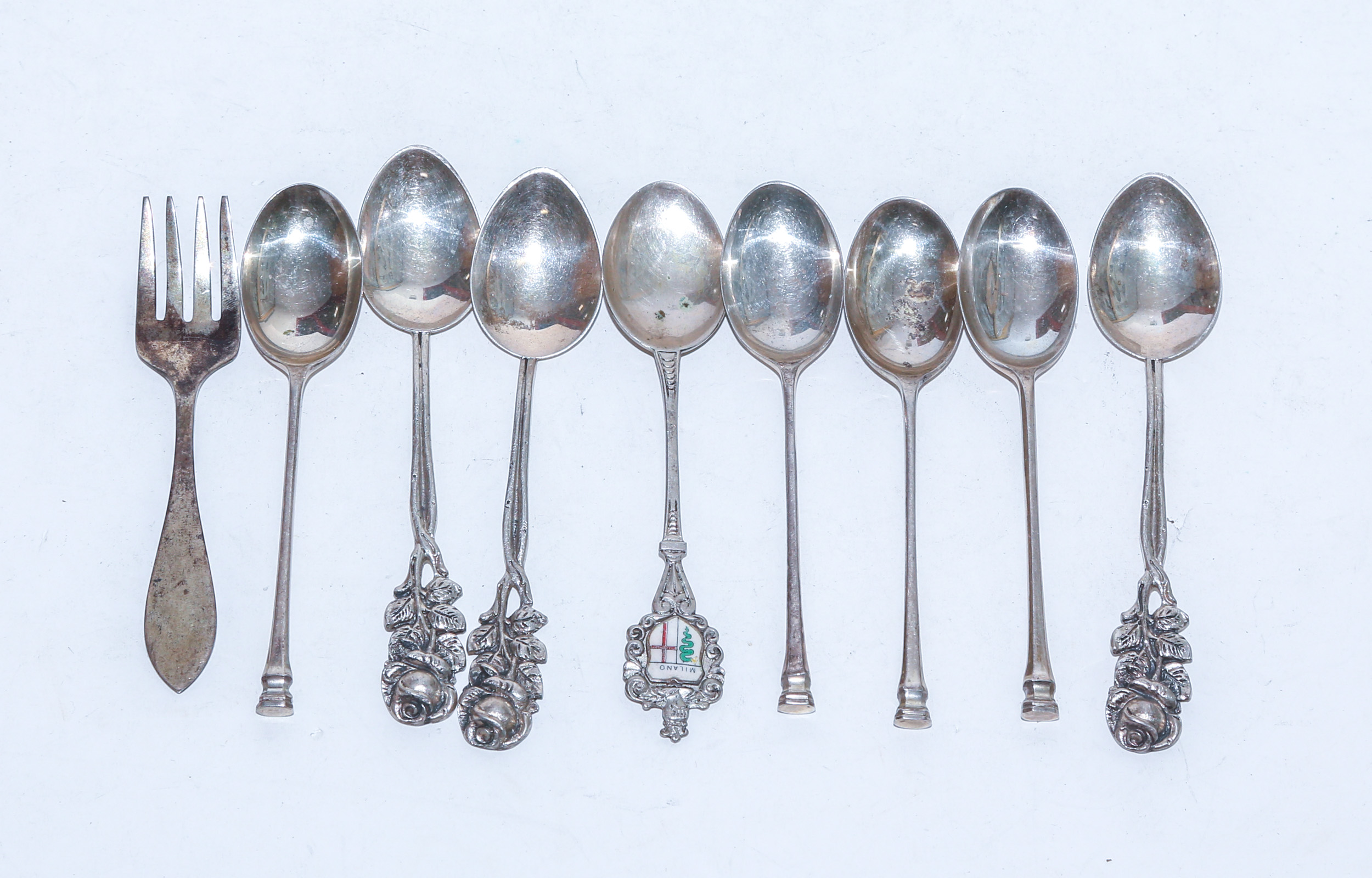 NINE PIECES OF STERLING 800 SILVER 3c7771