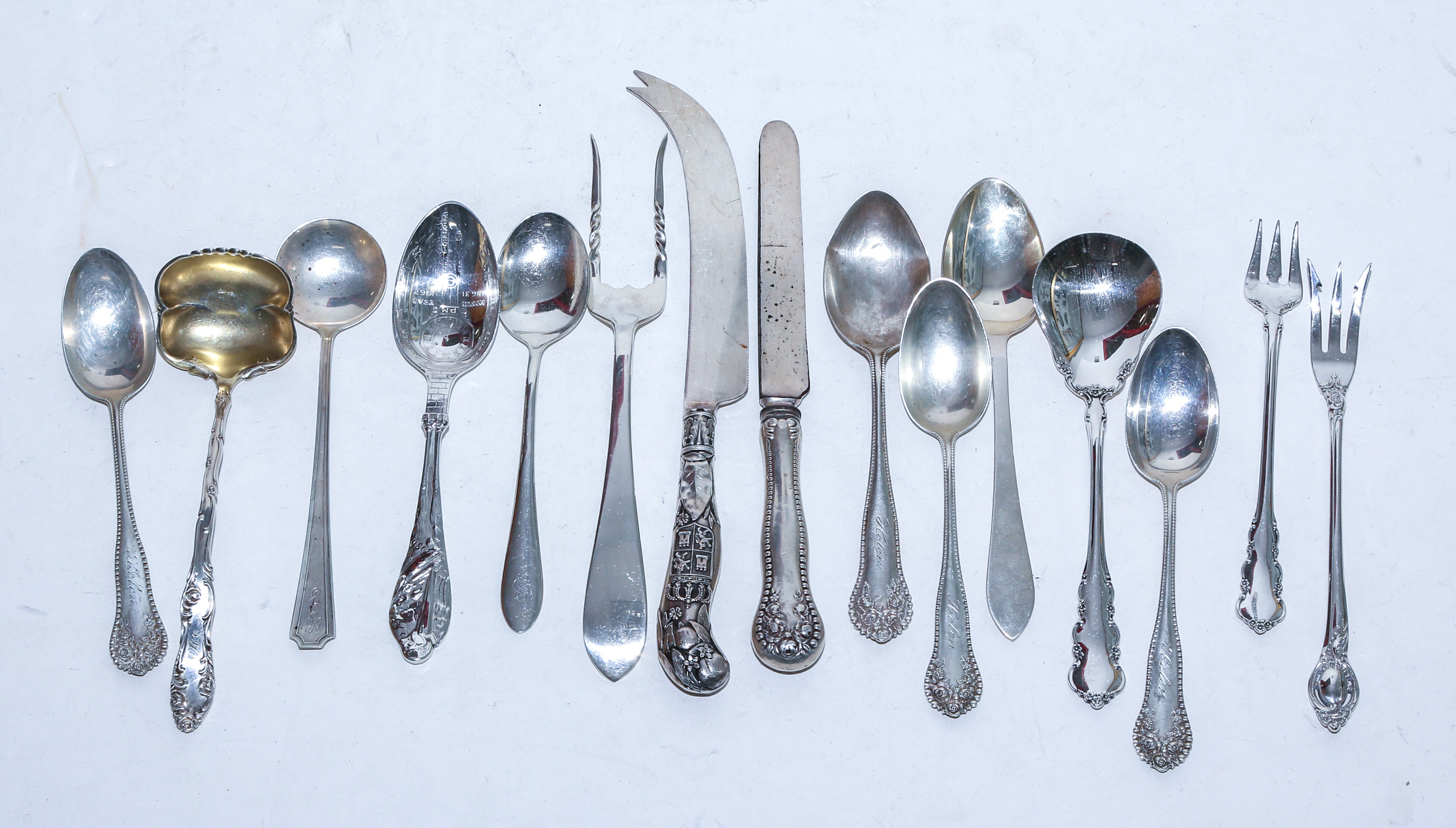 COLLECTION OF STERLING FLATWARE & SERVING