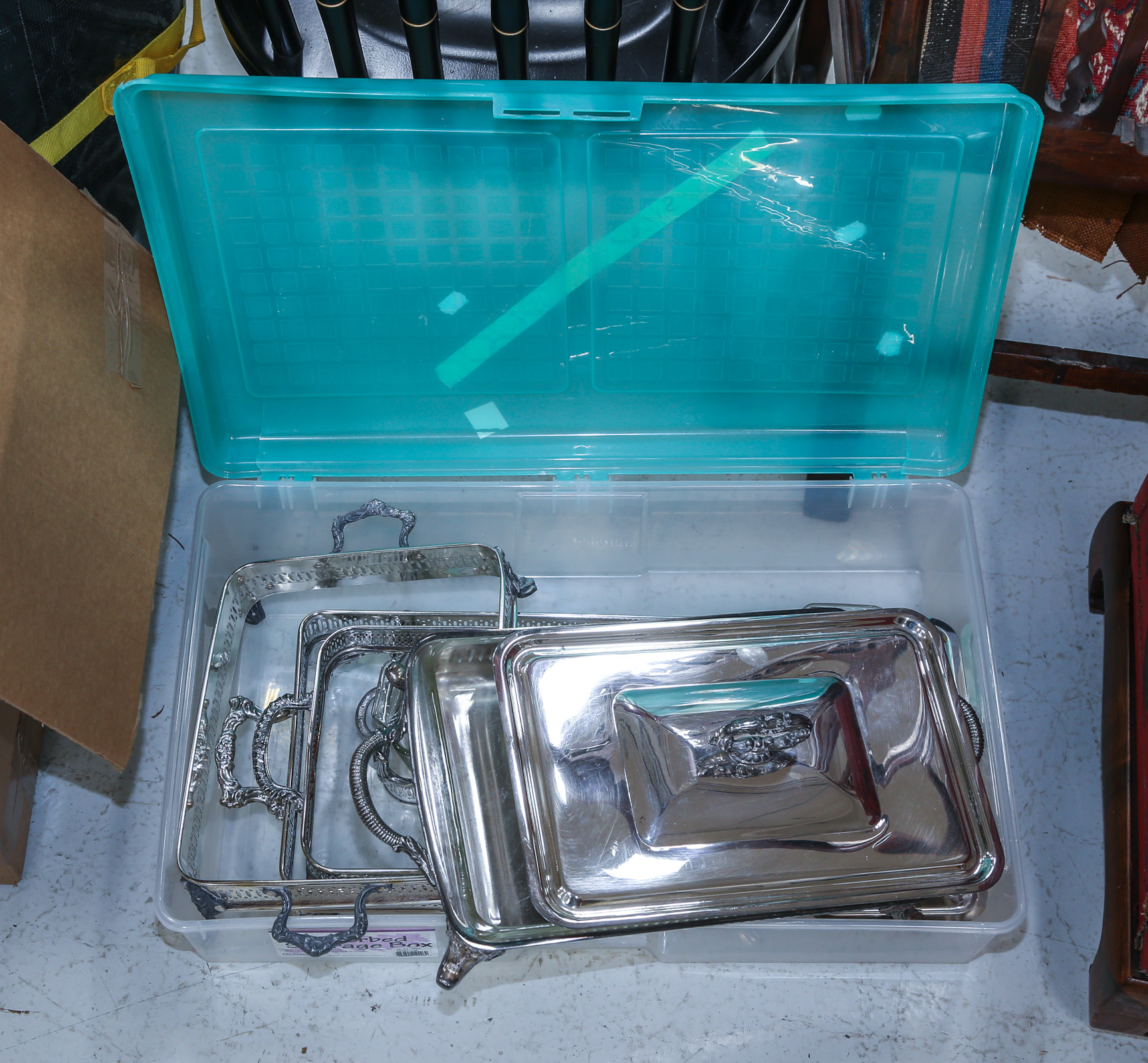 BOX OF SILVER PLATED ITEMS Including