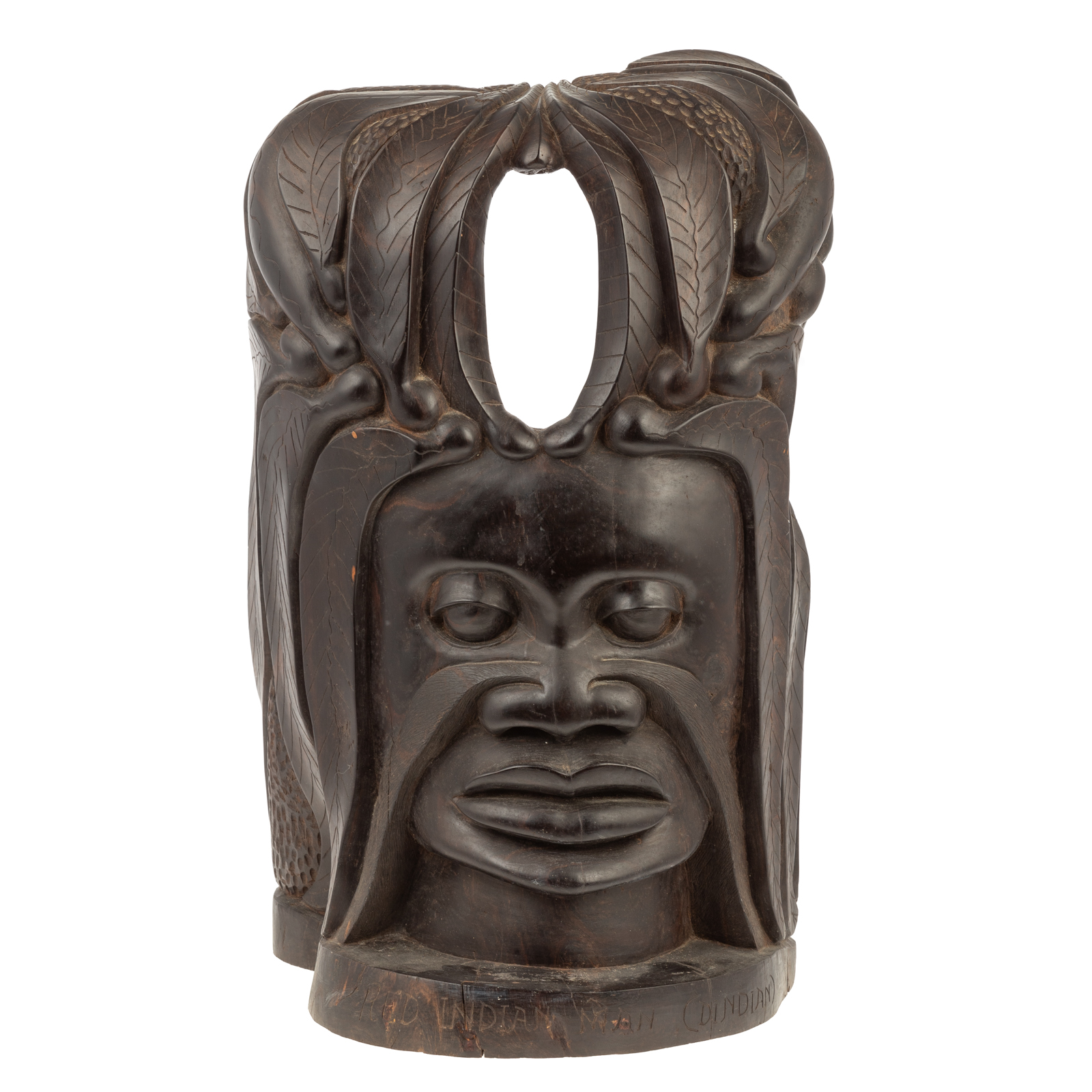 TANZANIAN CARVED EBONY HEAD Dated 3c7838