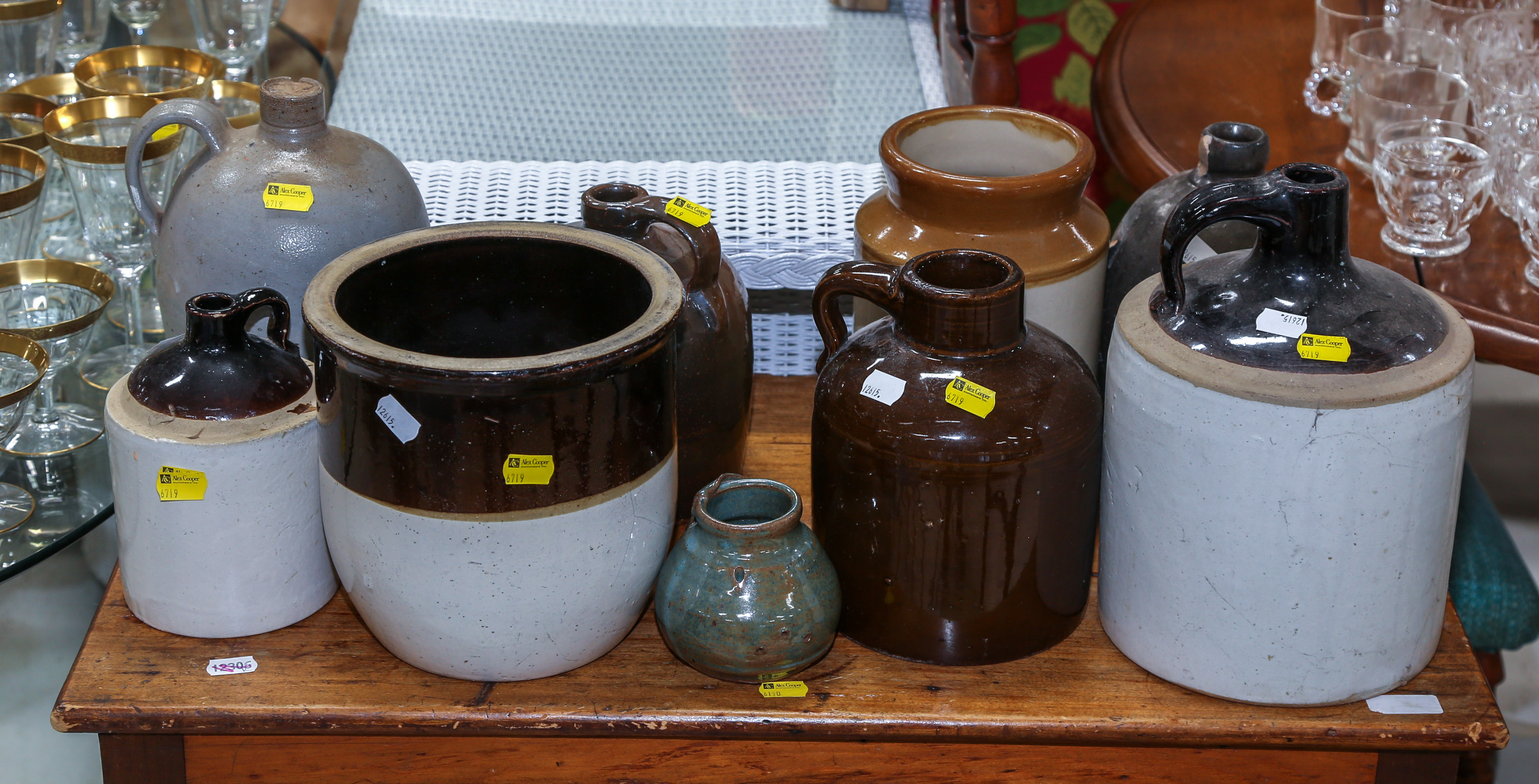 COLLECTION OF STONEWARE JUGS  3c78d2