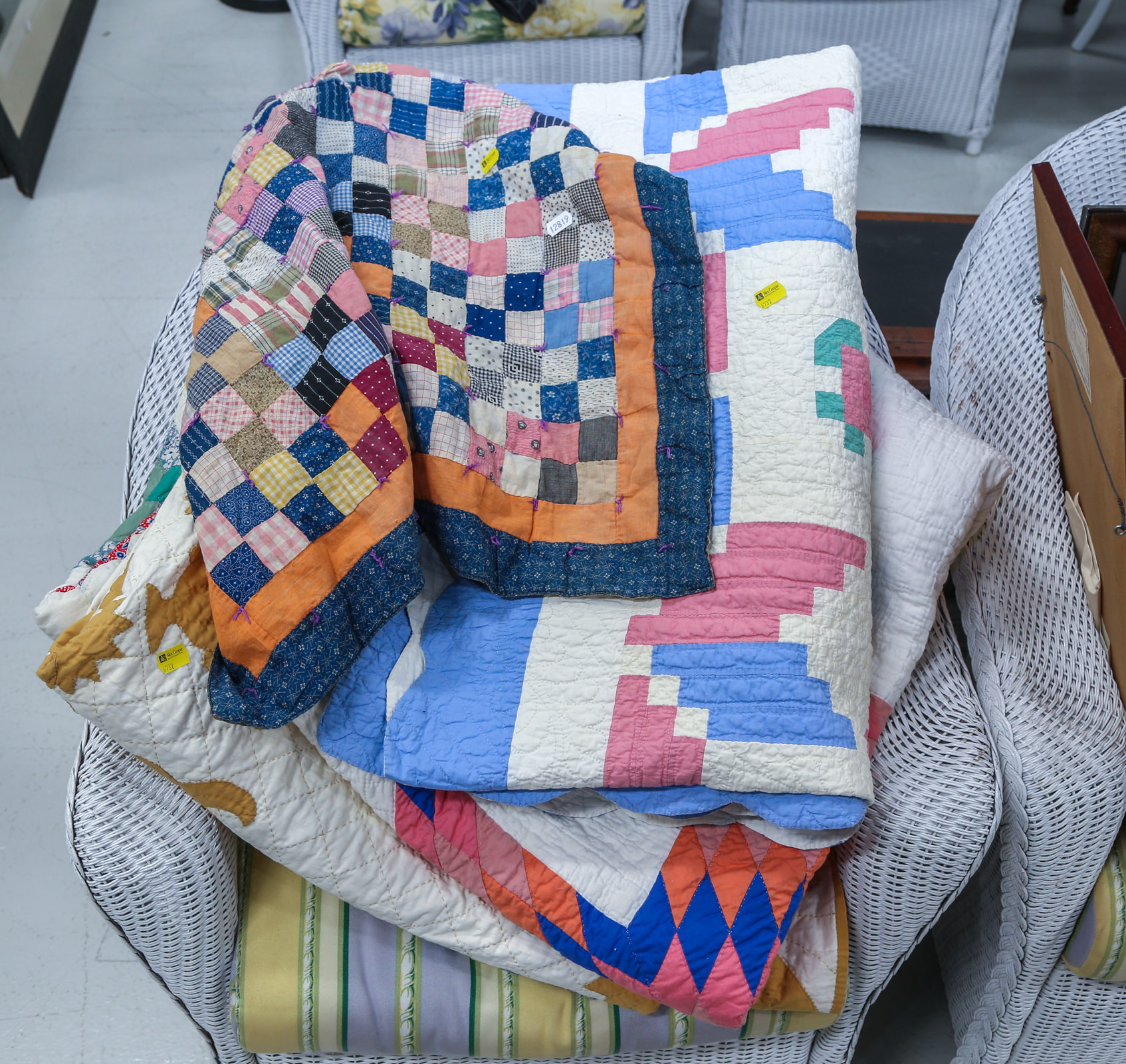 FOUR PATCHWORK QUILTS Comprising three