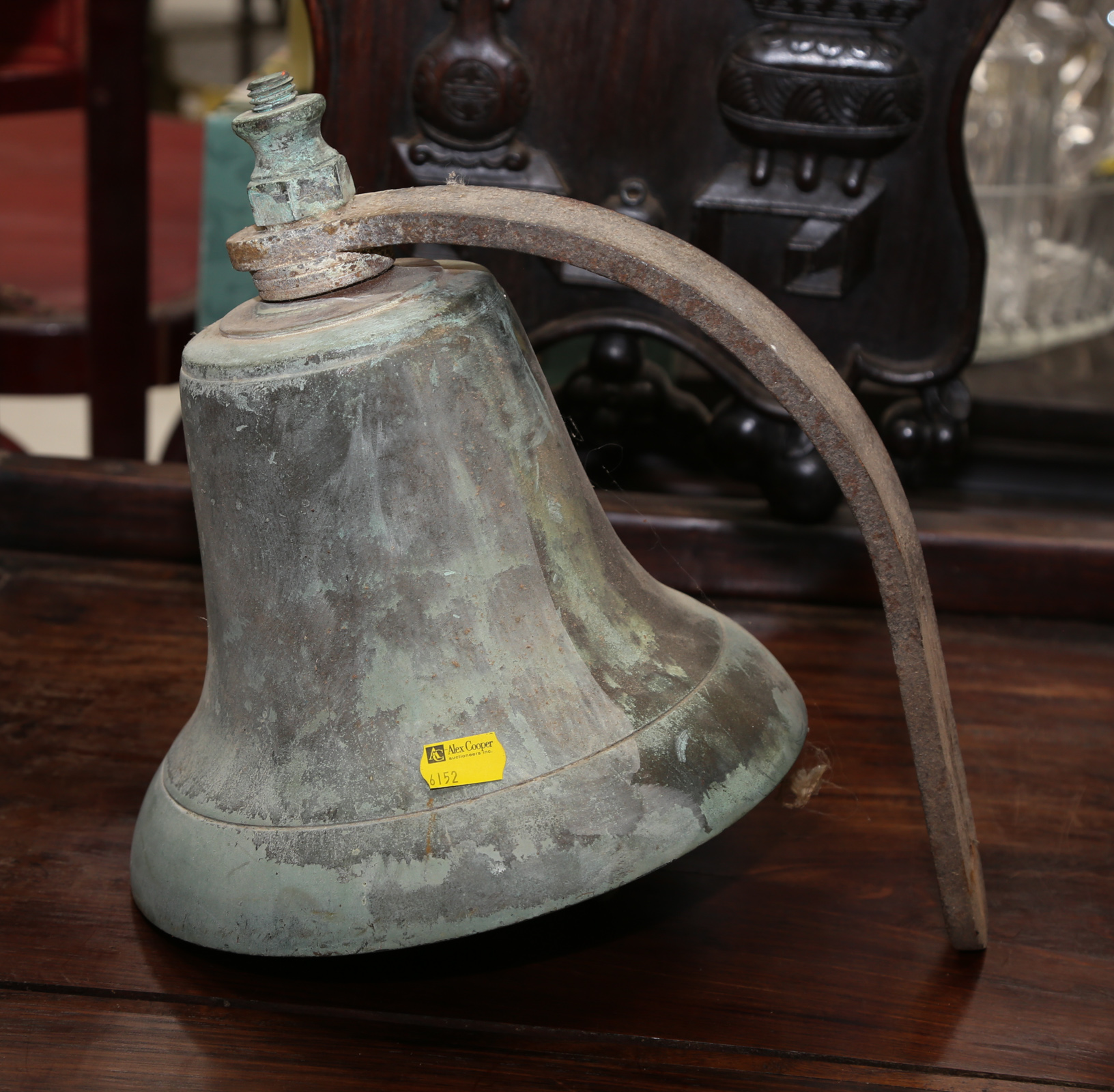 LARGE BRASS FARM BELL Late 19th