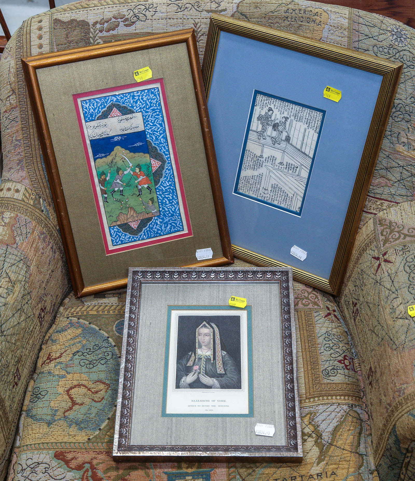 THREE FRAMED ITEMS Including a