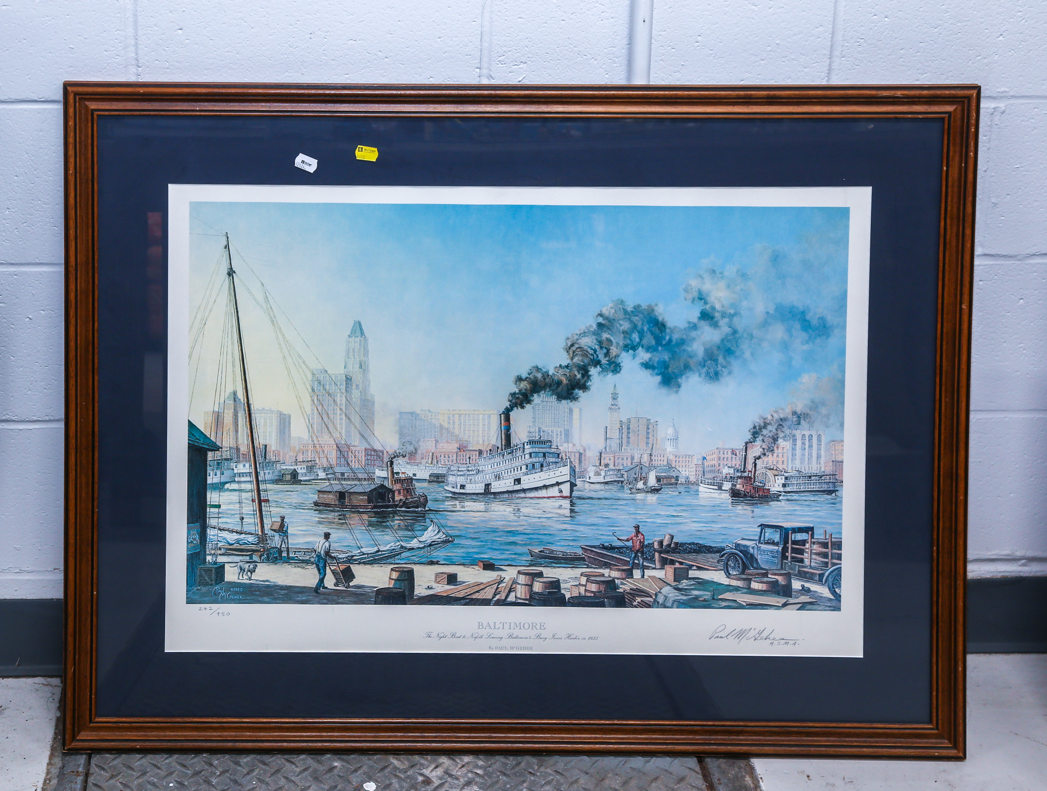 PAUL MCGEHEE FRAMED BALTIMORE HARBOR