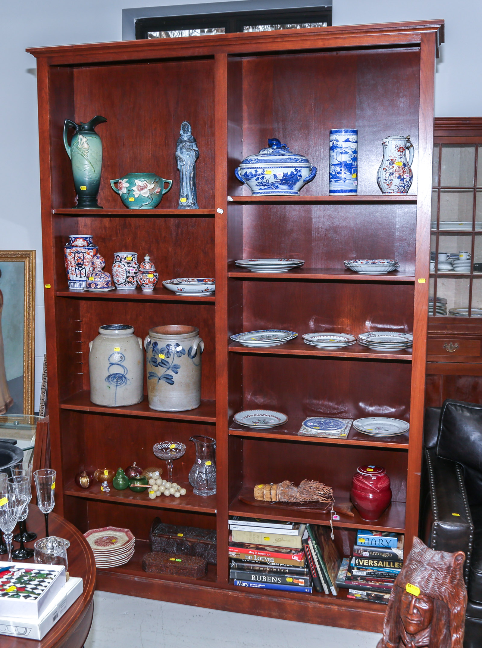 VERY LARGE CHERRY BOOKCASE Late 20th