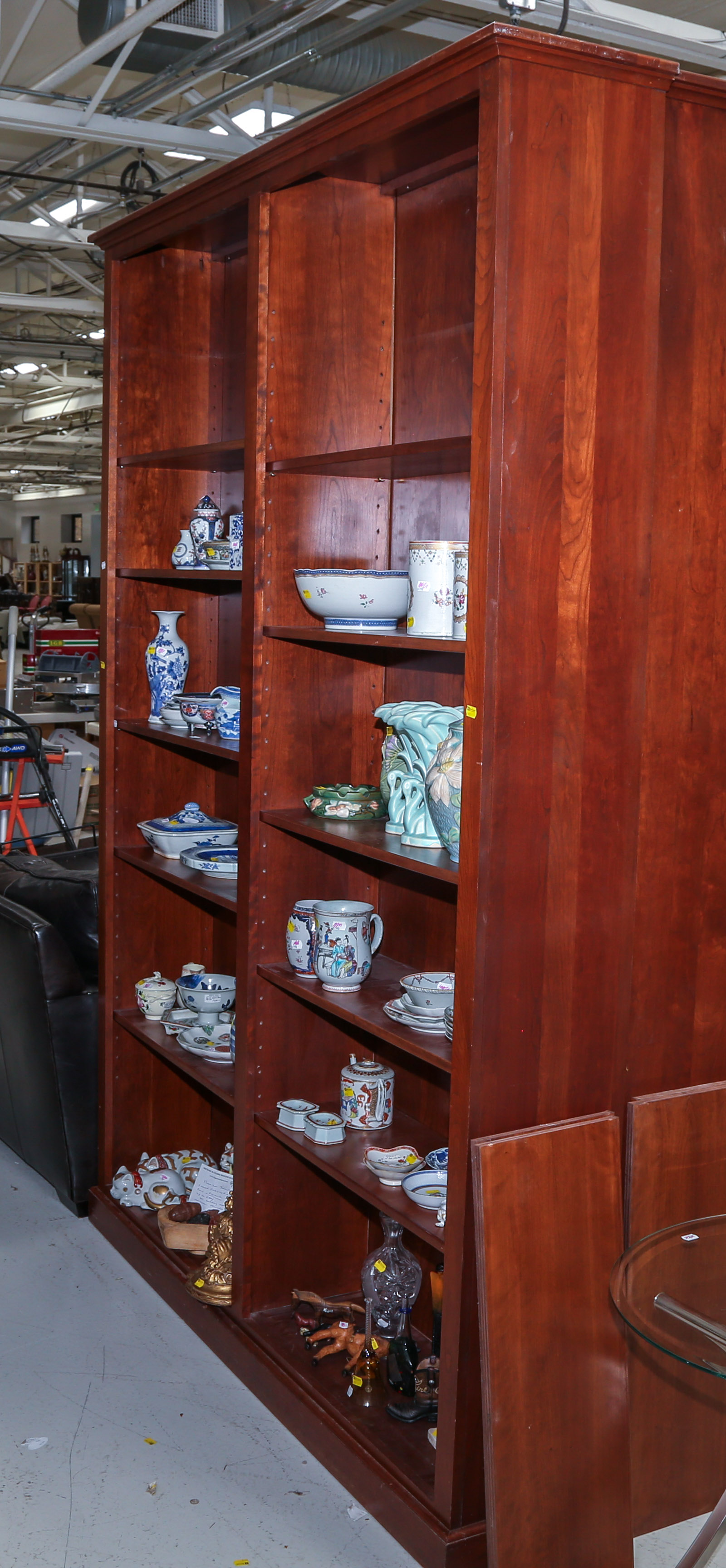 VERY LARGE CHERRY BOOKCASE Late 20th