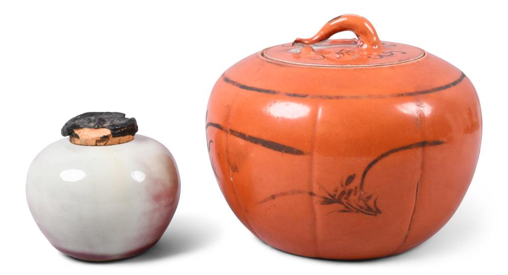 CHINESE IRON-RED-DECORATED MELON-FORM