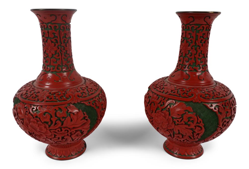 PAIR OF CHINESE CINNABAR LACQUER 3c79c7