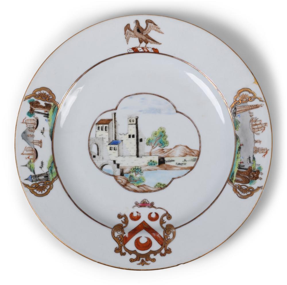 CHINESE EXPORT ARMORIAL PLATE FOR CHARLES