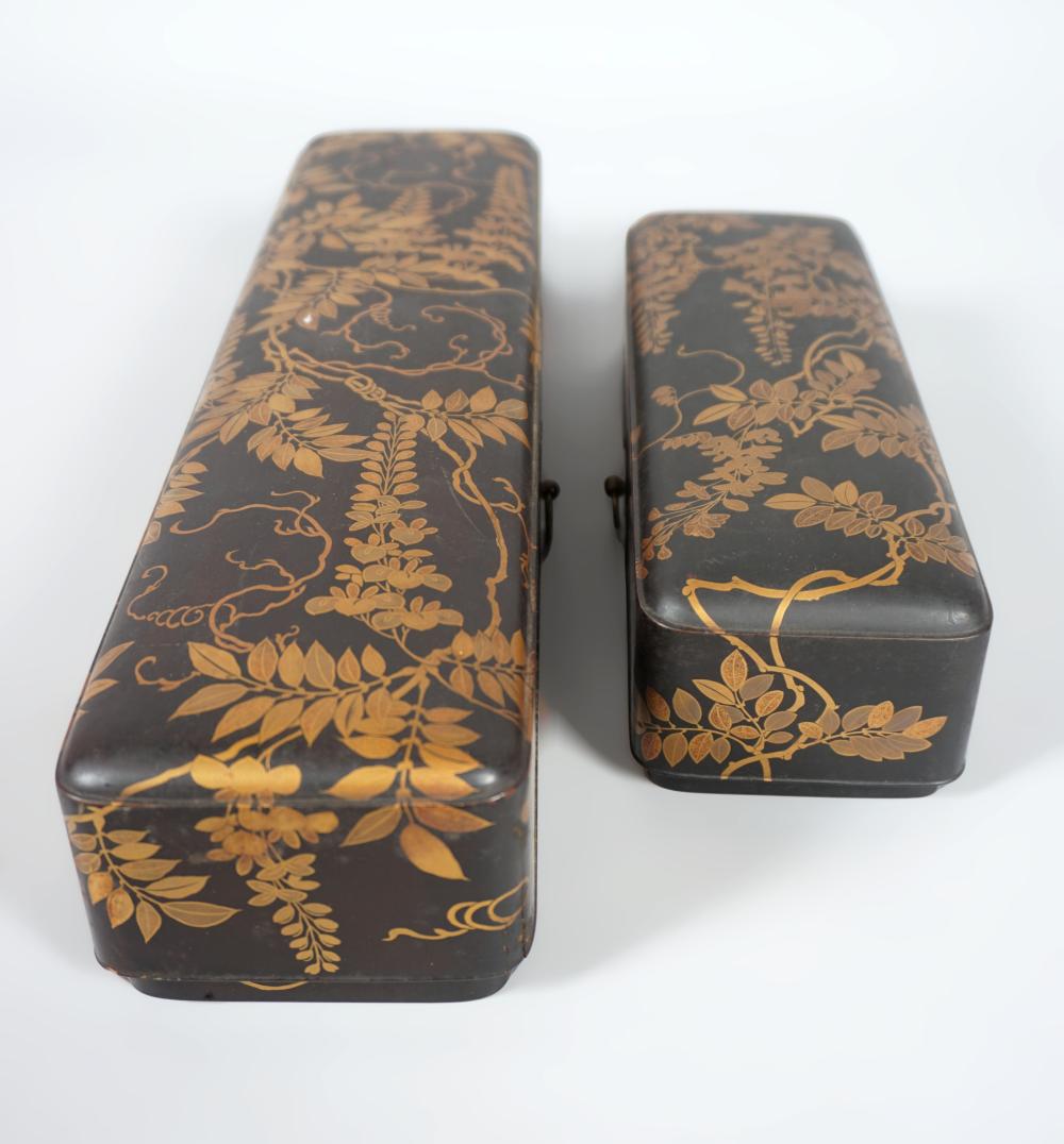 TWO JAPANESE LACQUER DOCUMENT BOXES  3c79ea