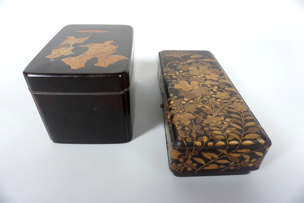 TWO JAPANESE LACQUER BOXES ONE 3c79eb