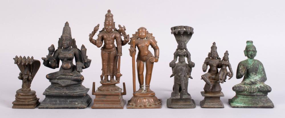 GROUP OF SEVEN SOUTH INDIAN BRONZE 3c7a23