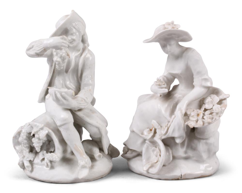 TWO BOW PORCELAIN FIGURES EMBLEMATIC 3c7a32