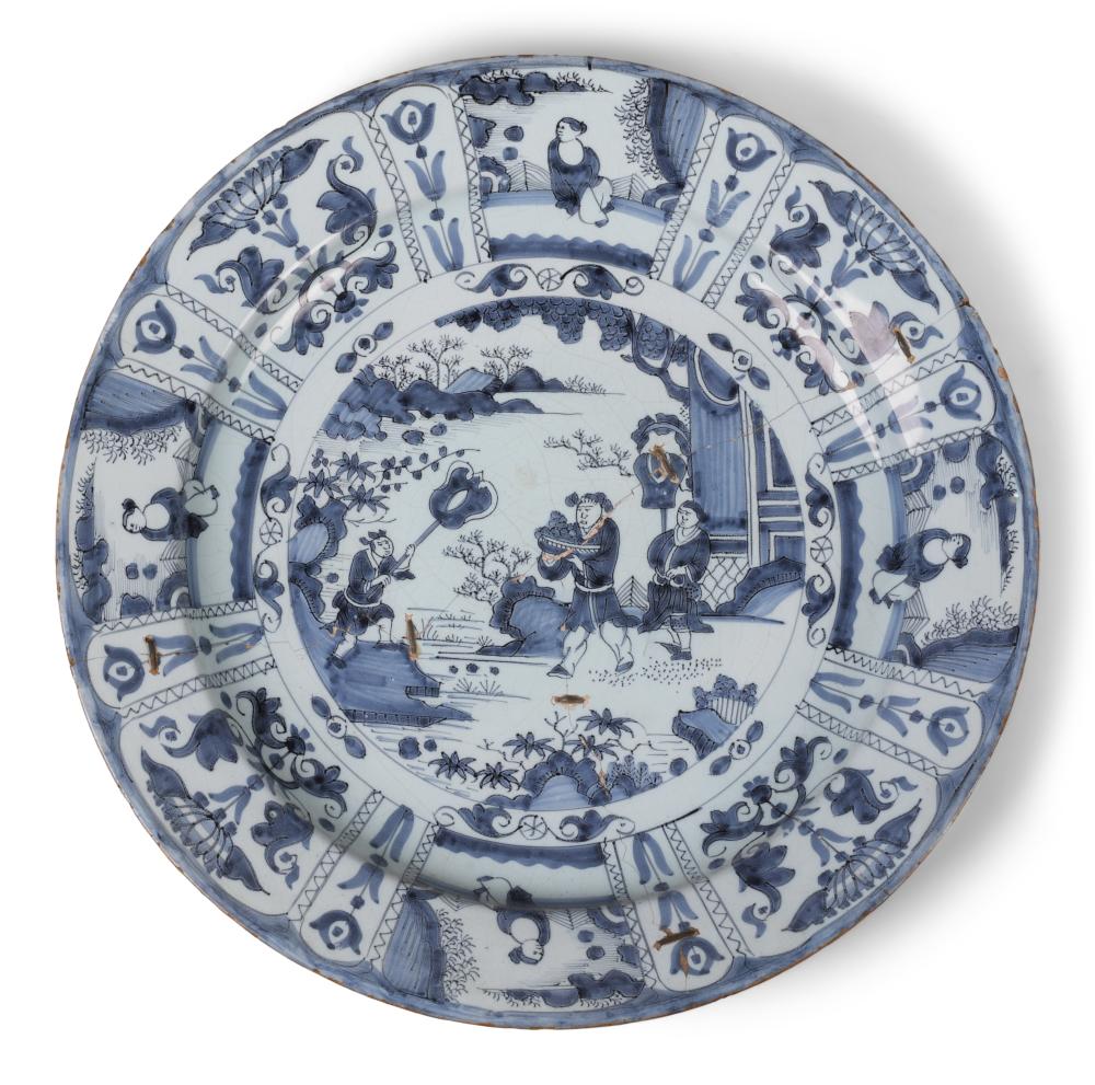 DUTCH DELFT BLUE AND WHITE CHINOISERIE