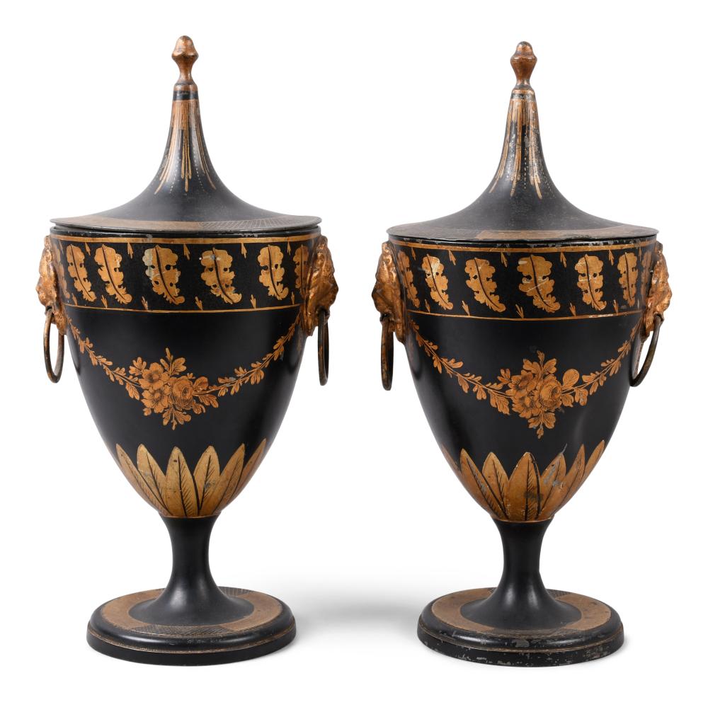 PAIR OF REGENCY STYLE GILT-DECORATED