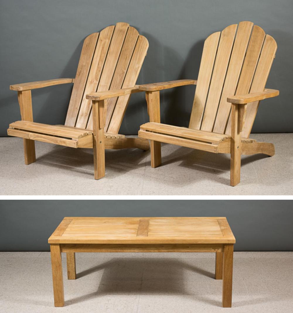 PAIR OF TEAK ADIRONDACK CHAIRS 3c7acc