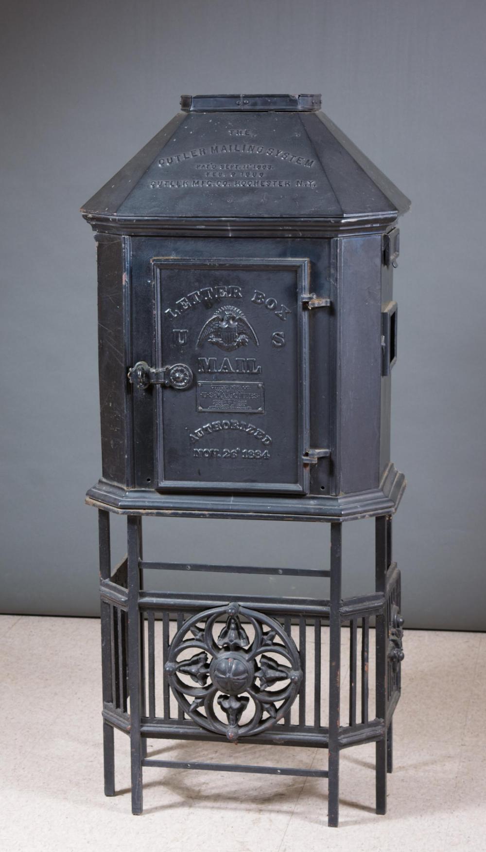 CAST IRON CABINET LETTER BOX ON