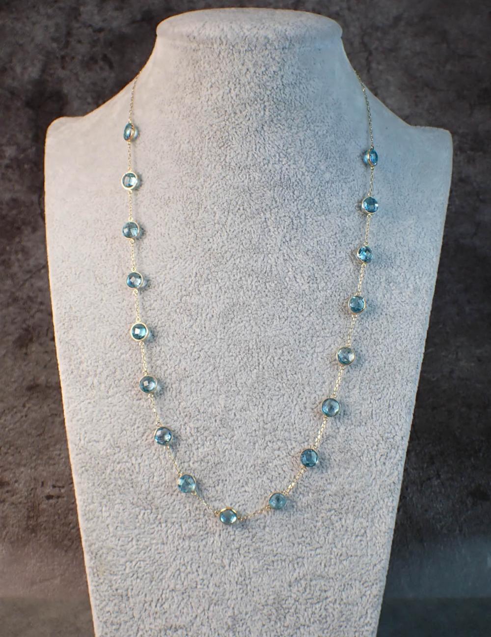 BLUE TOPAZ AND GOLD NECKLACEBLUE 3c7b20