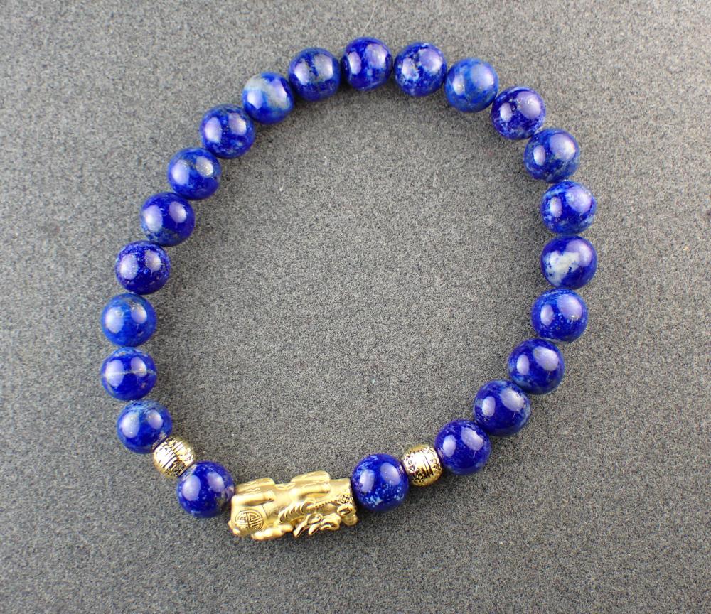 LAPIS AND GOLD FENG SHUI BRACELETLAPIS 3c7b78