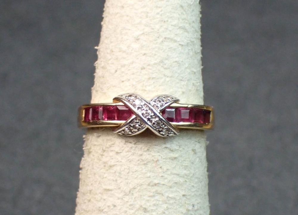 RUBY, DIAMOND AND FOURTEEN KARAT GOLD