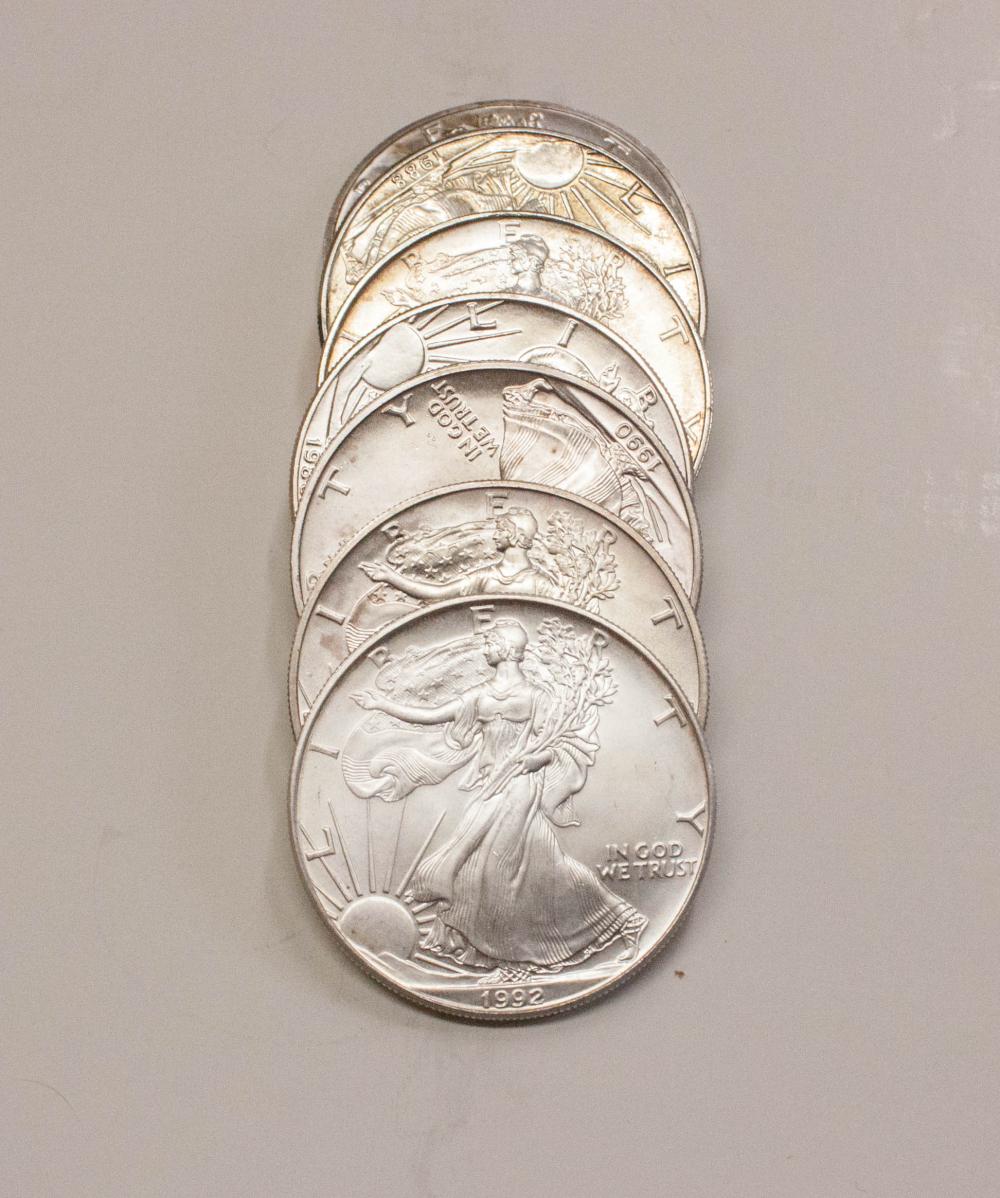 SEVEN AMERICAN EAGLE SILVER DOLLARSSEVEN 3c7bdf