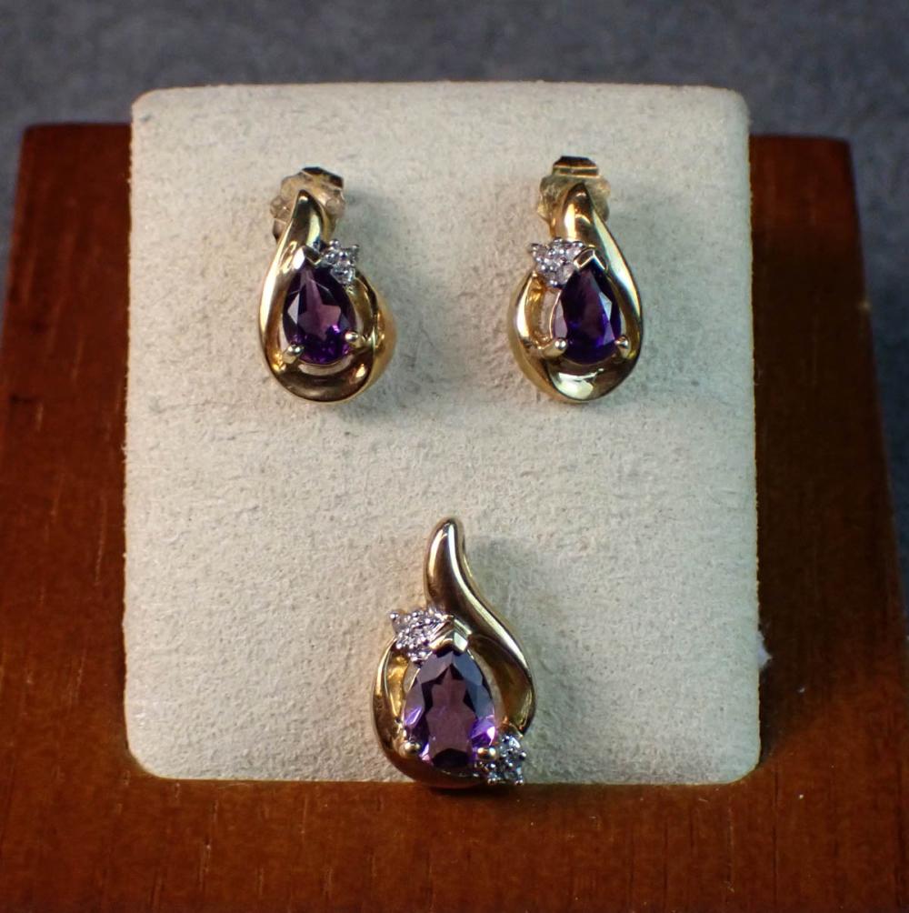 AMETHYST AND DIAMOND PENDANT AND 3c7be1