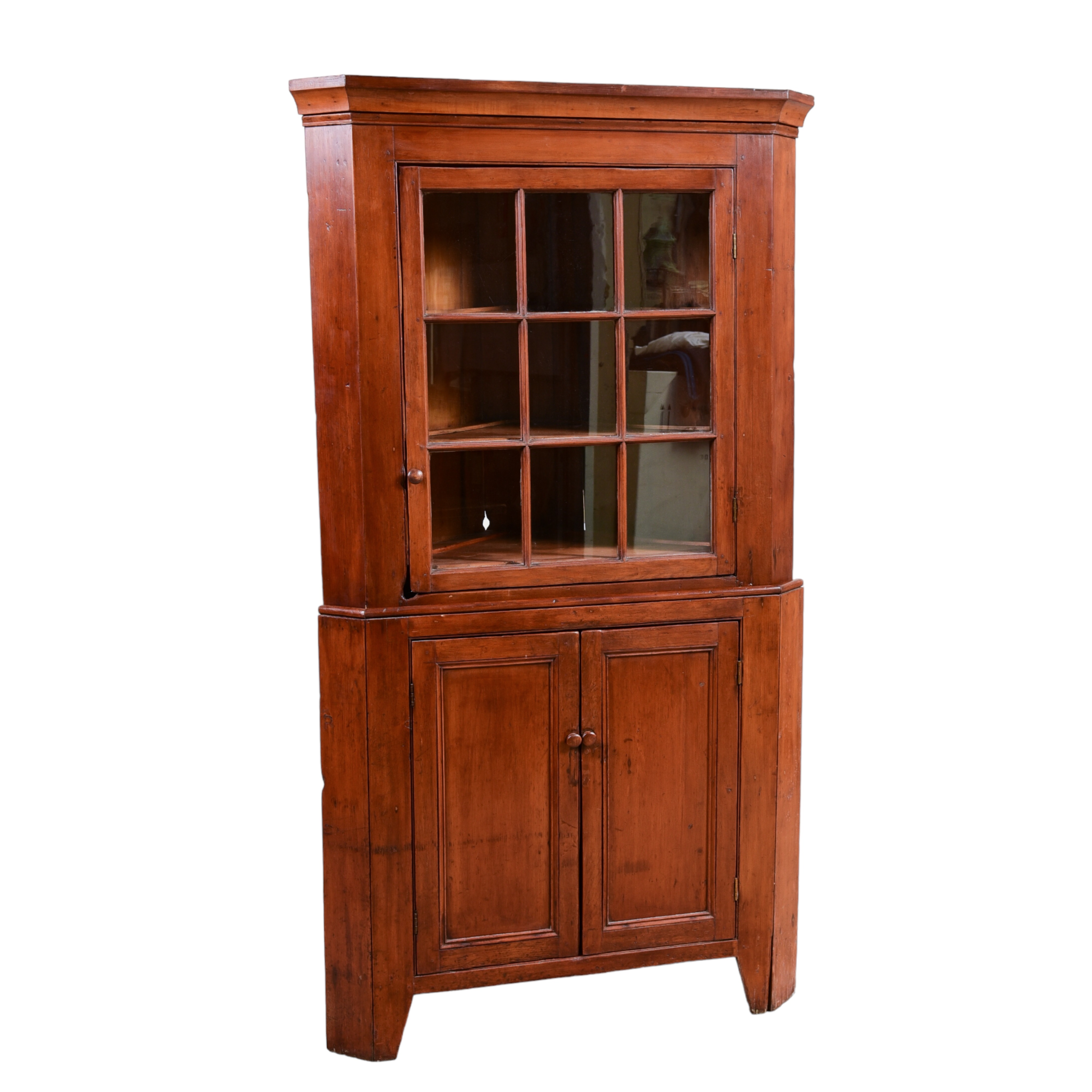 Pine 2-pc corner cabinet, top section