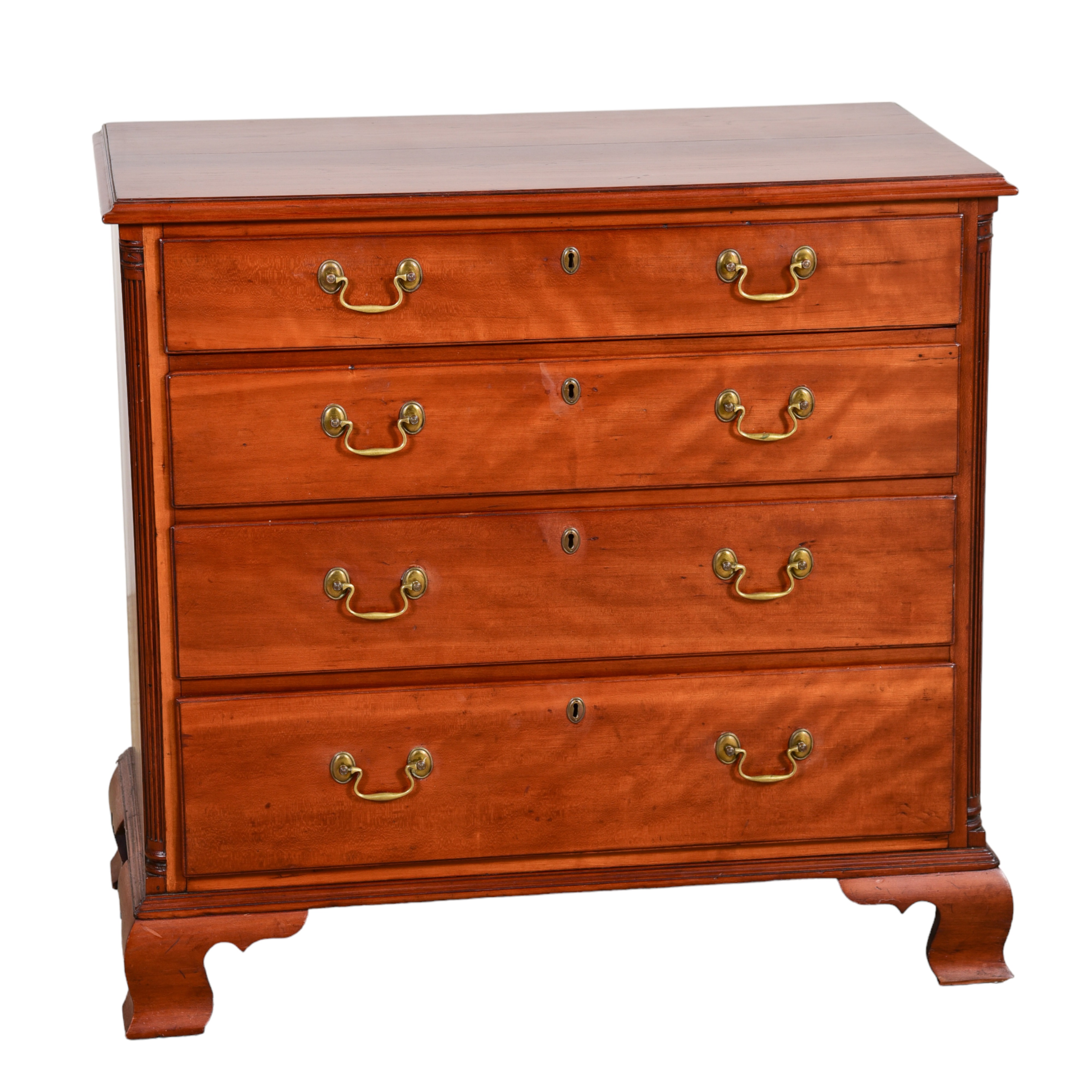 Cherry Chippendale 4 drawer chest, top