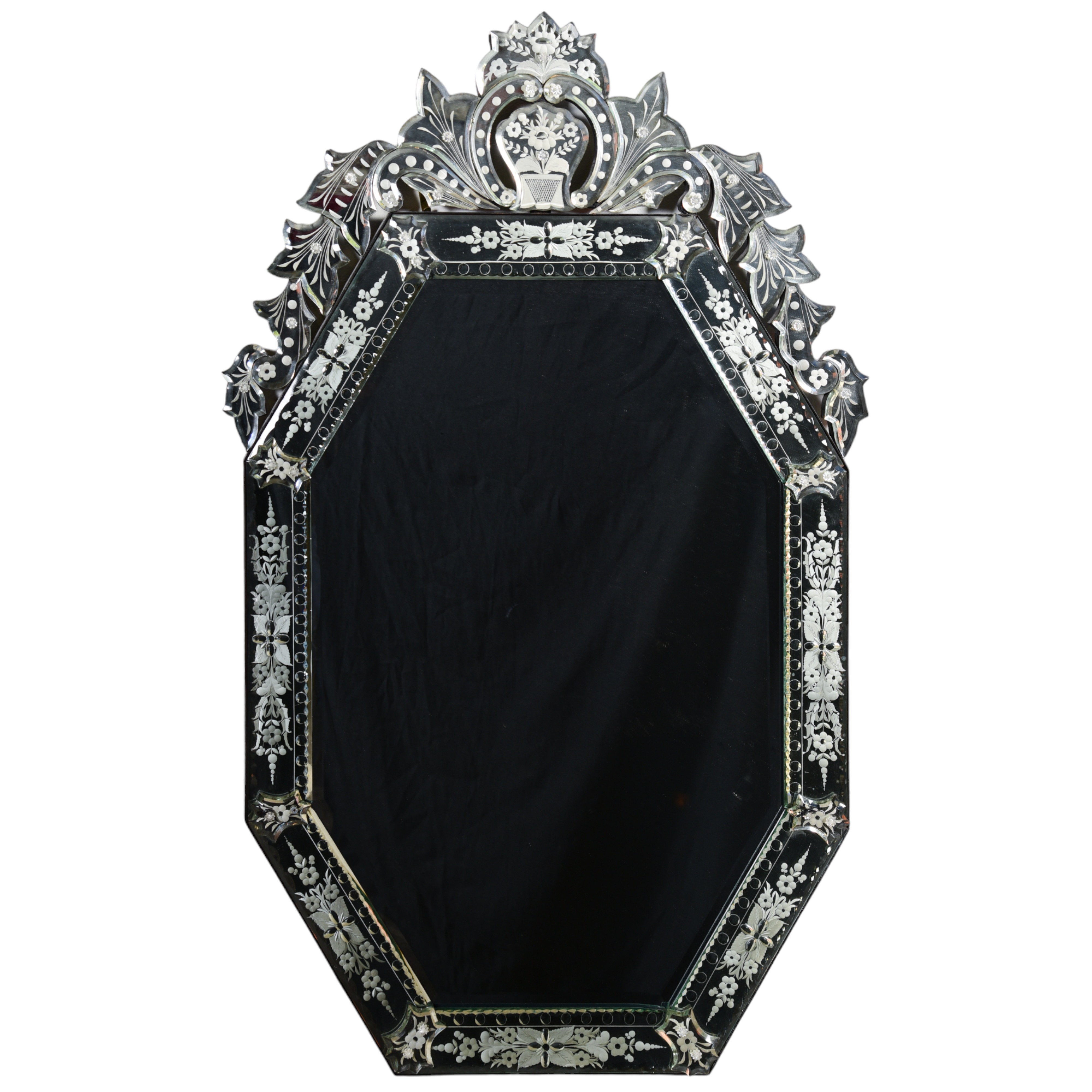 Ornate Venetian wall mirror, with