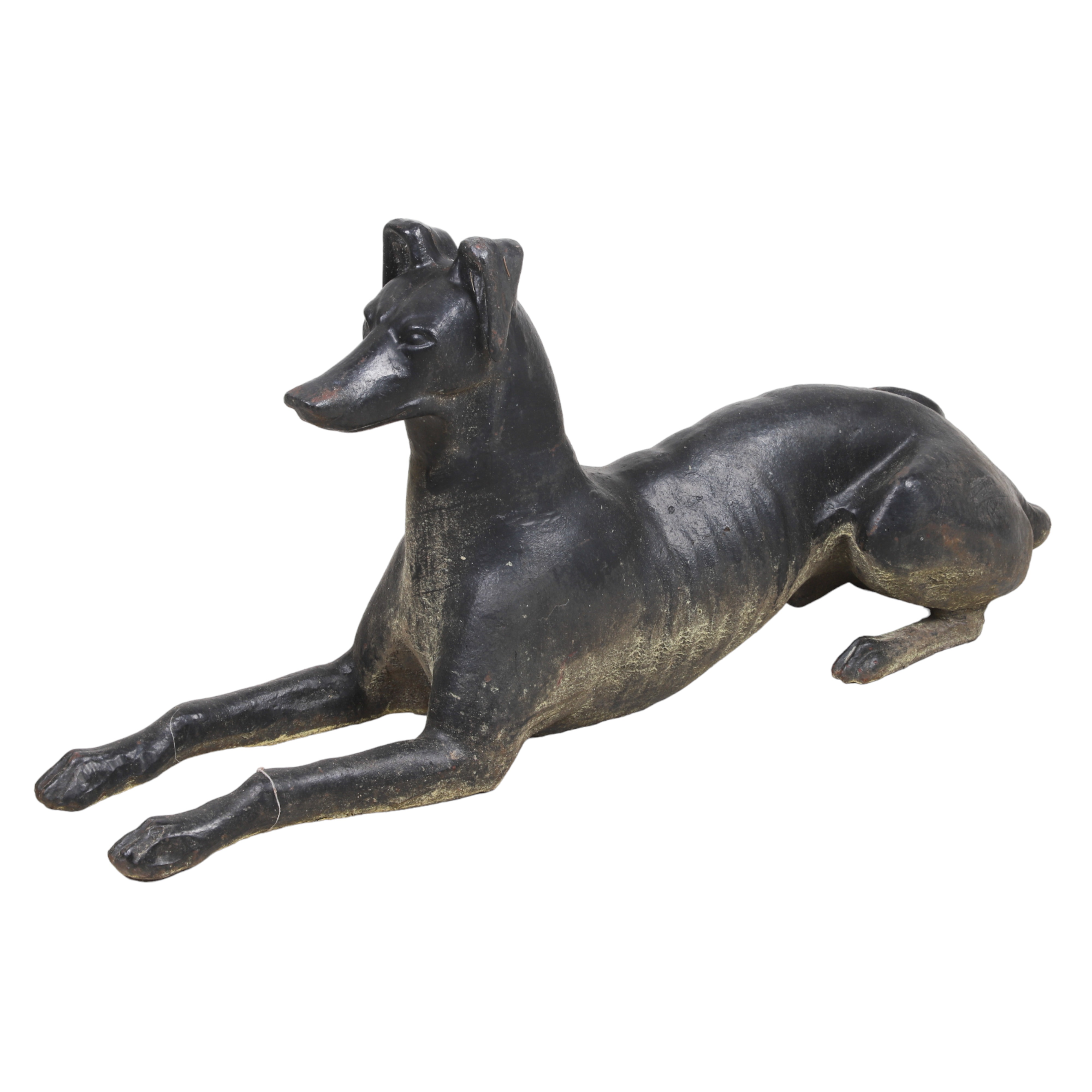 Iron painted sitting whippet black 3ca408