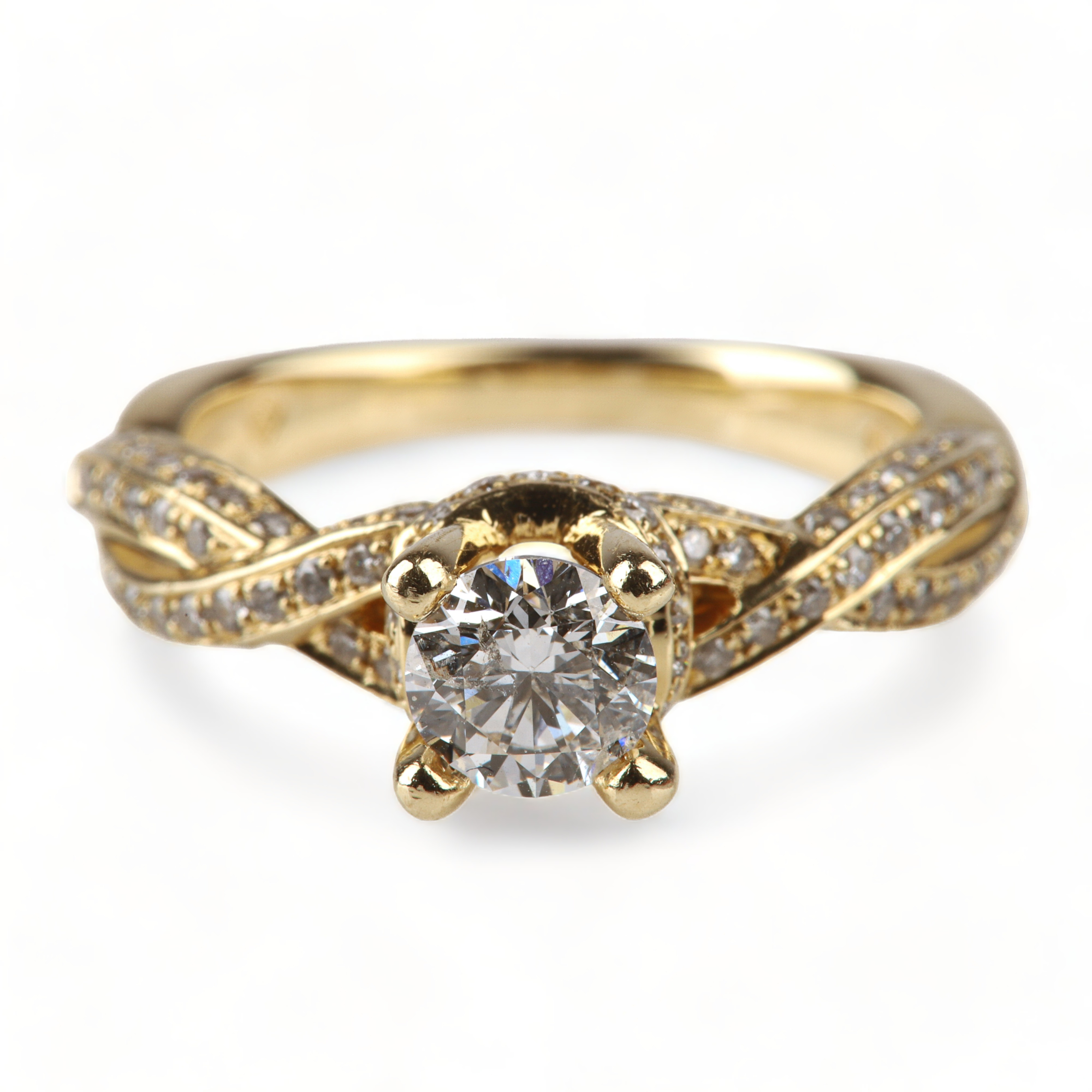 14K Yellow gold diamond engagement 3ca410