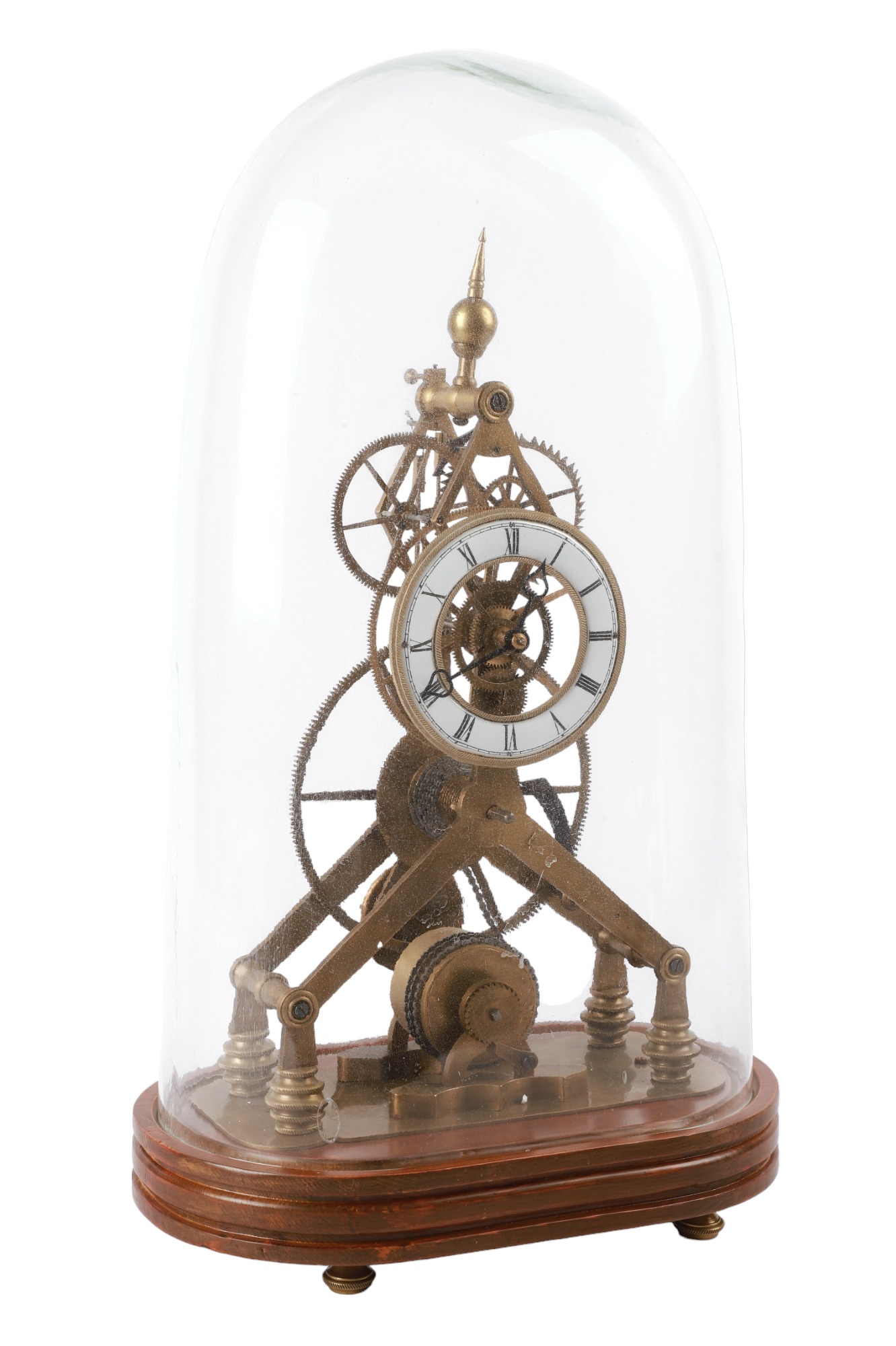 Great wheel skeleton clock with 3ca42d