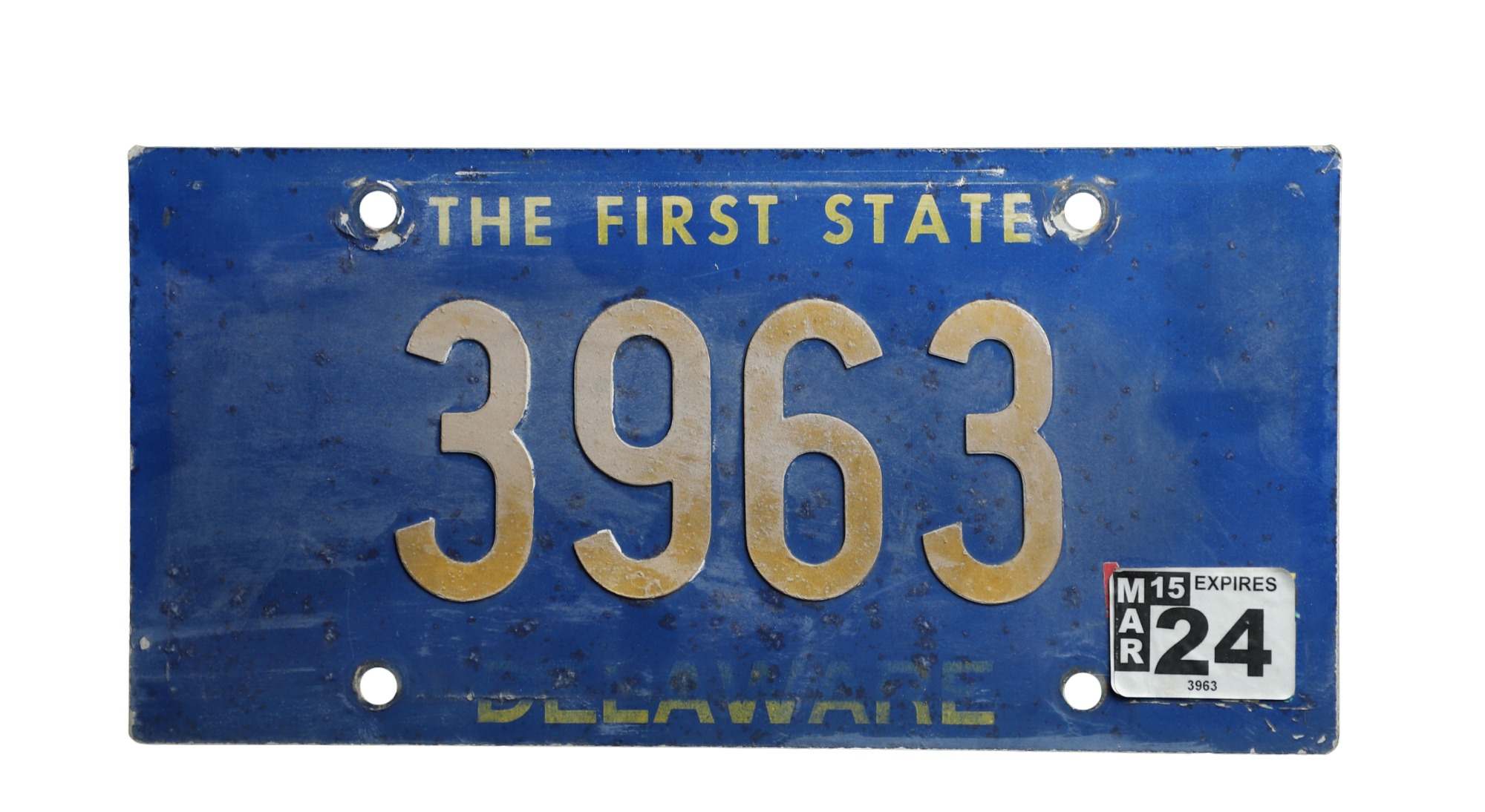 Delaware 4-digit license plate