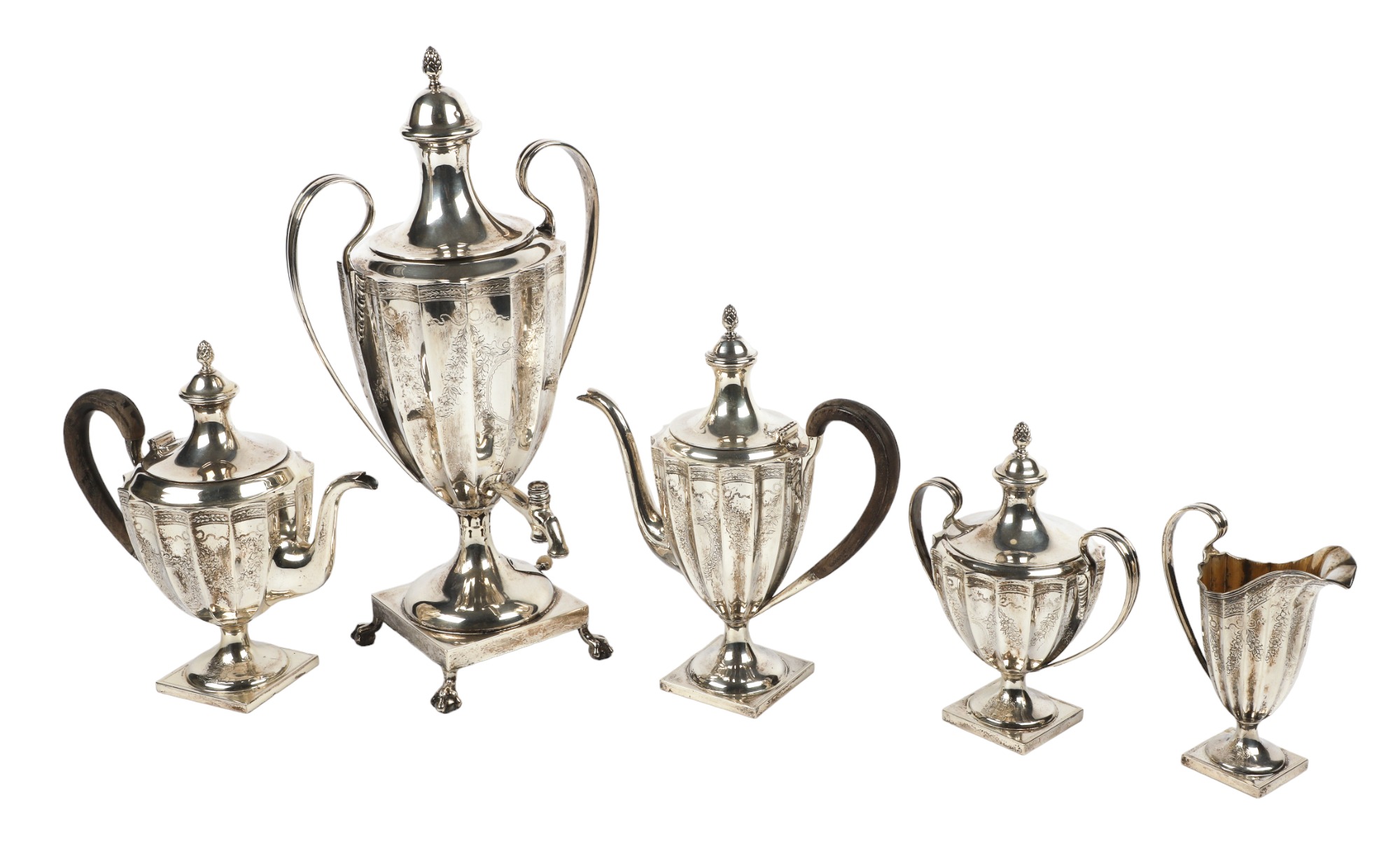 5 Piece Sterling Tea Service Combes 3ca451