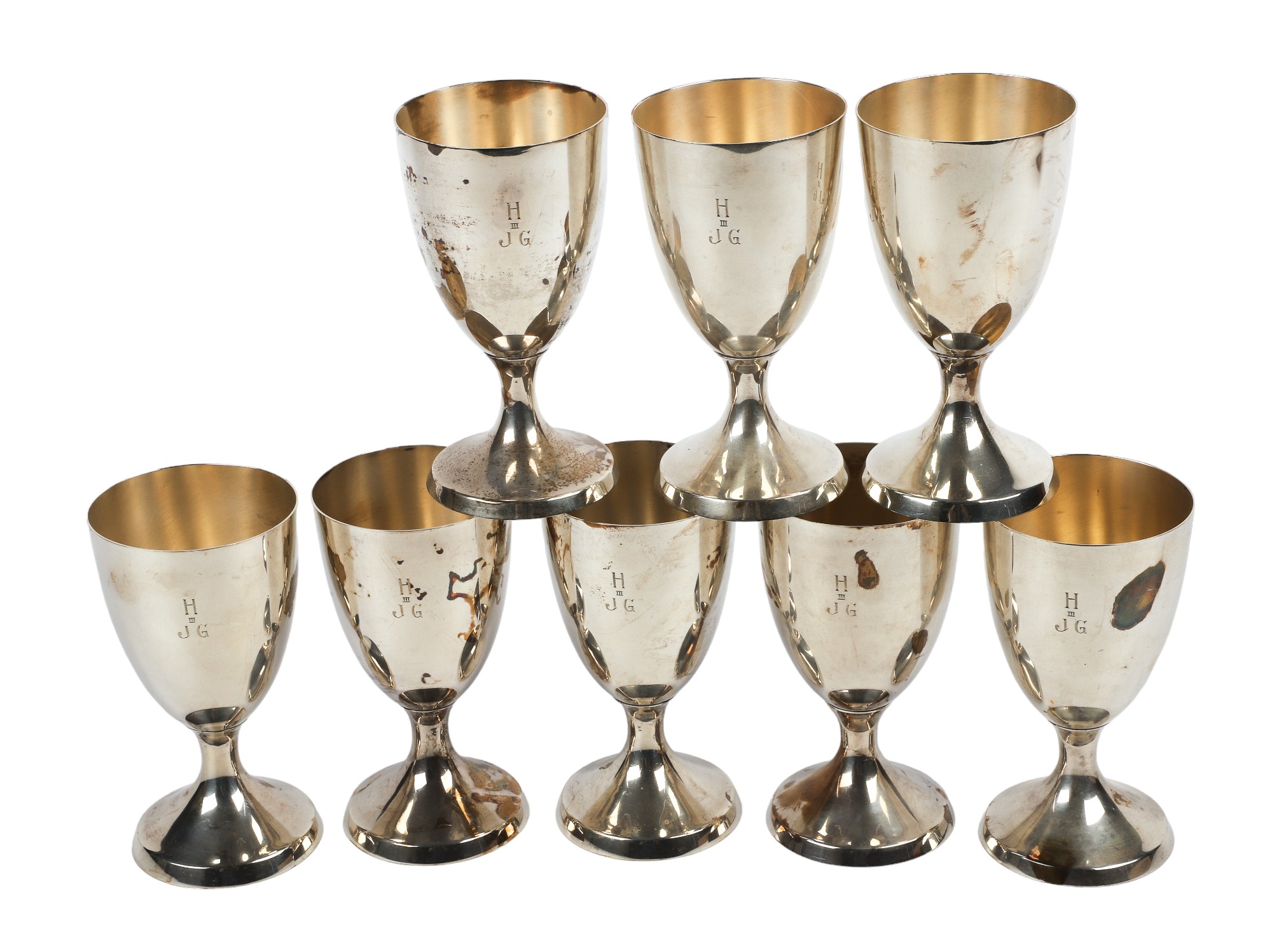  8 Schofield sterling silver goblets  3ca44d