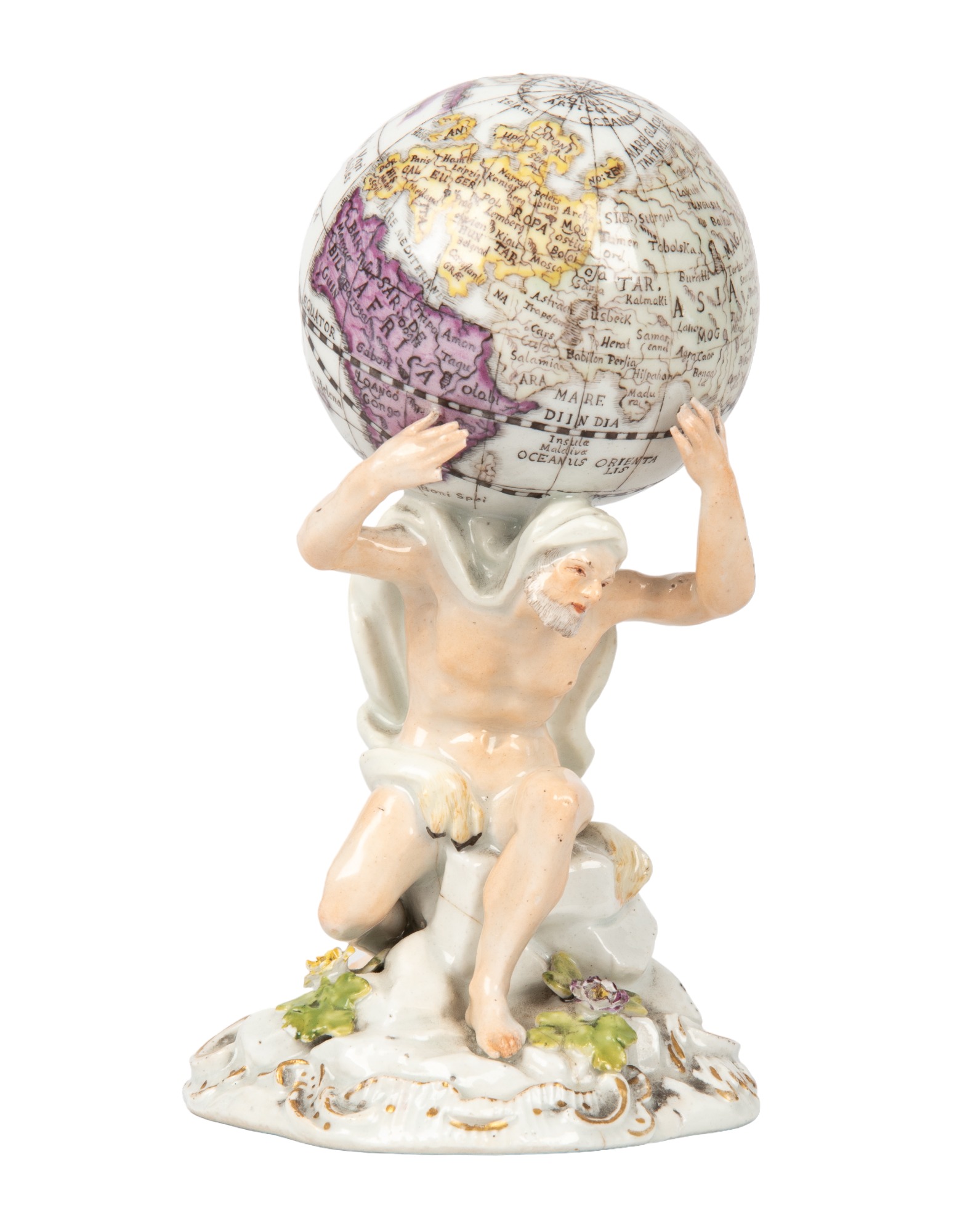 Porcelain figurine Atlas holding 3ca46e