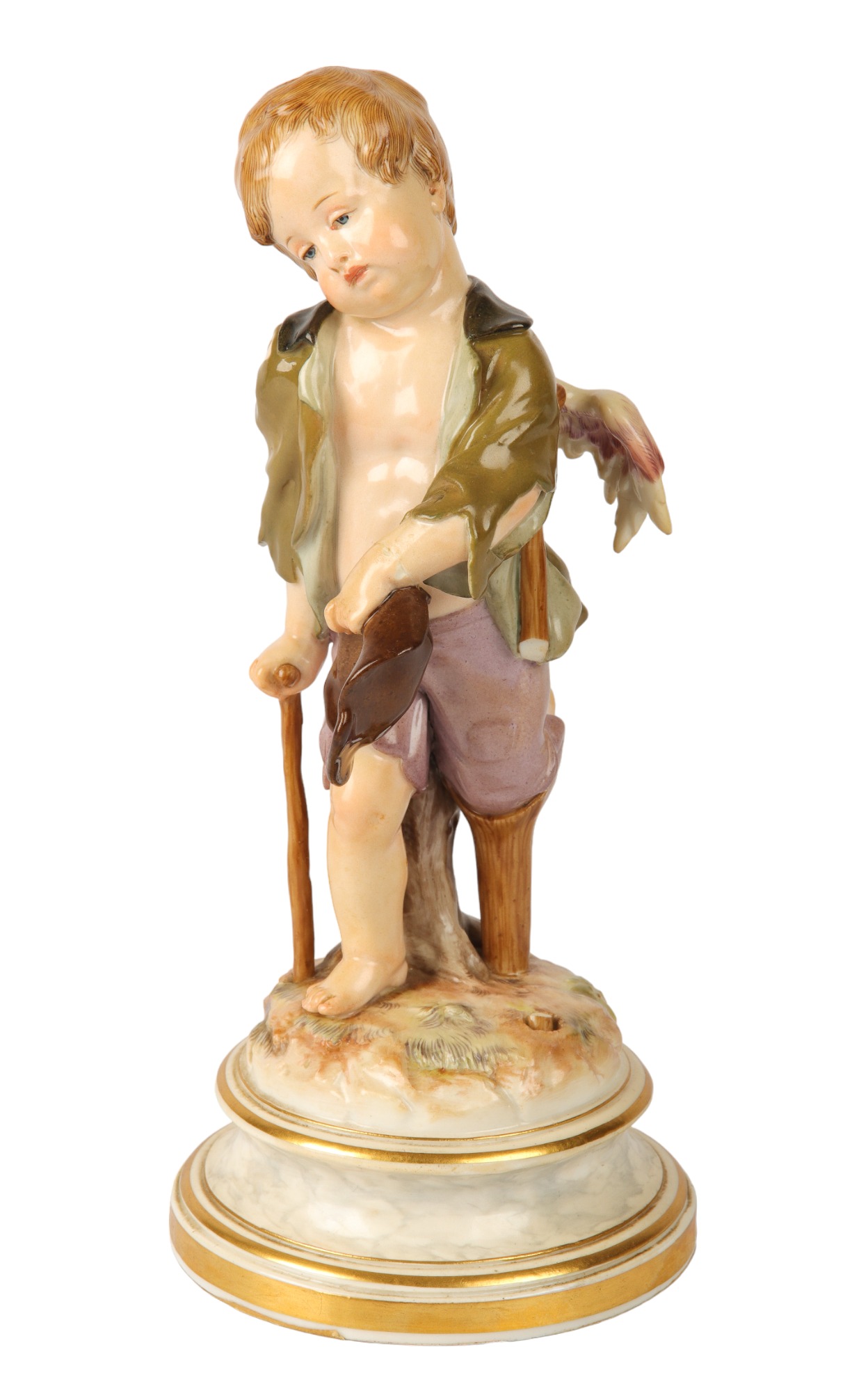 Meissen figure of cupid as a beggar,