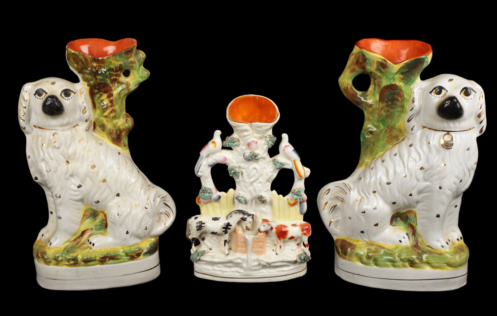 Staffordshire Dog Spill Vase Pair 3ca478