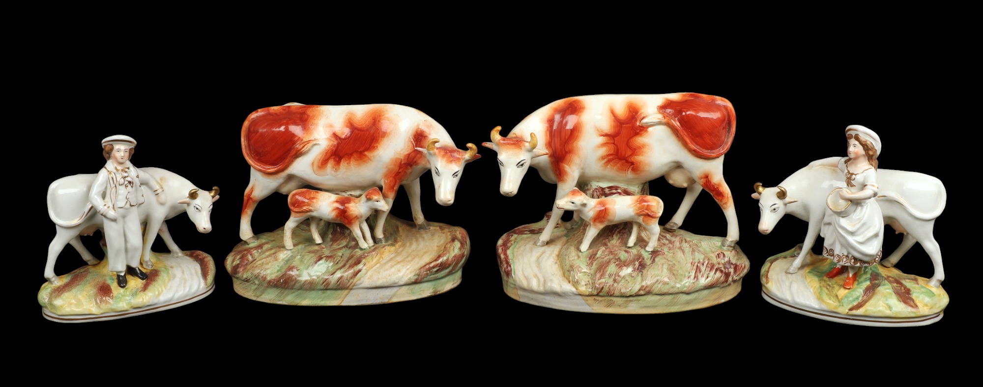 Staffordshire cow and calf figure