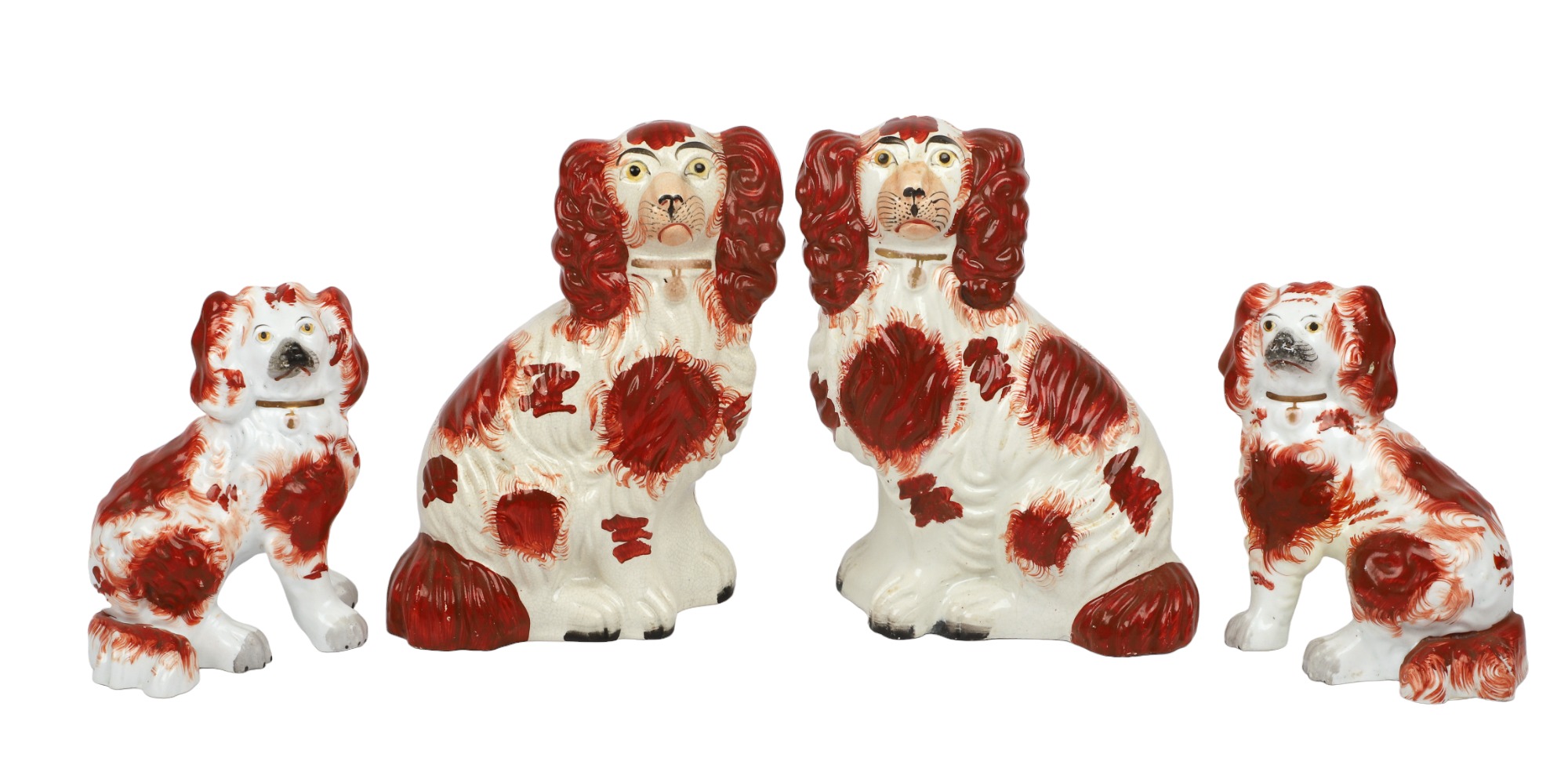 (2) Pairs Staffordshire Spaniels