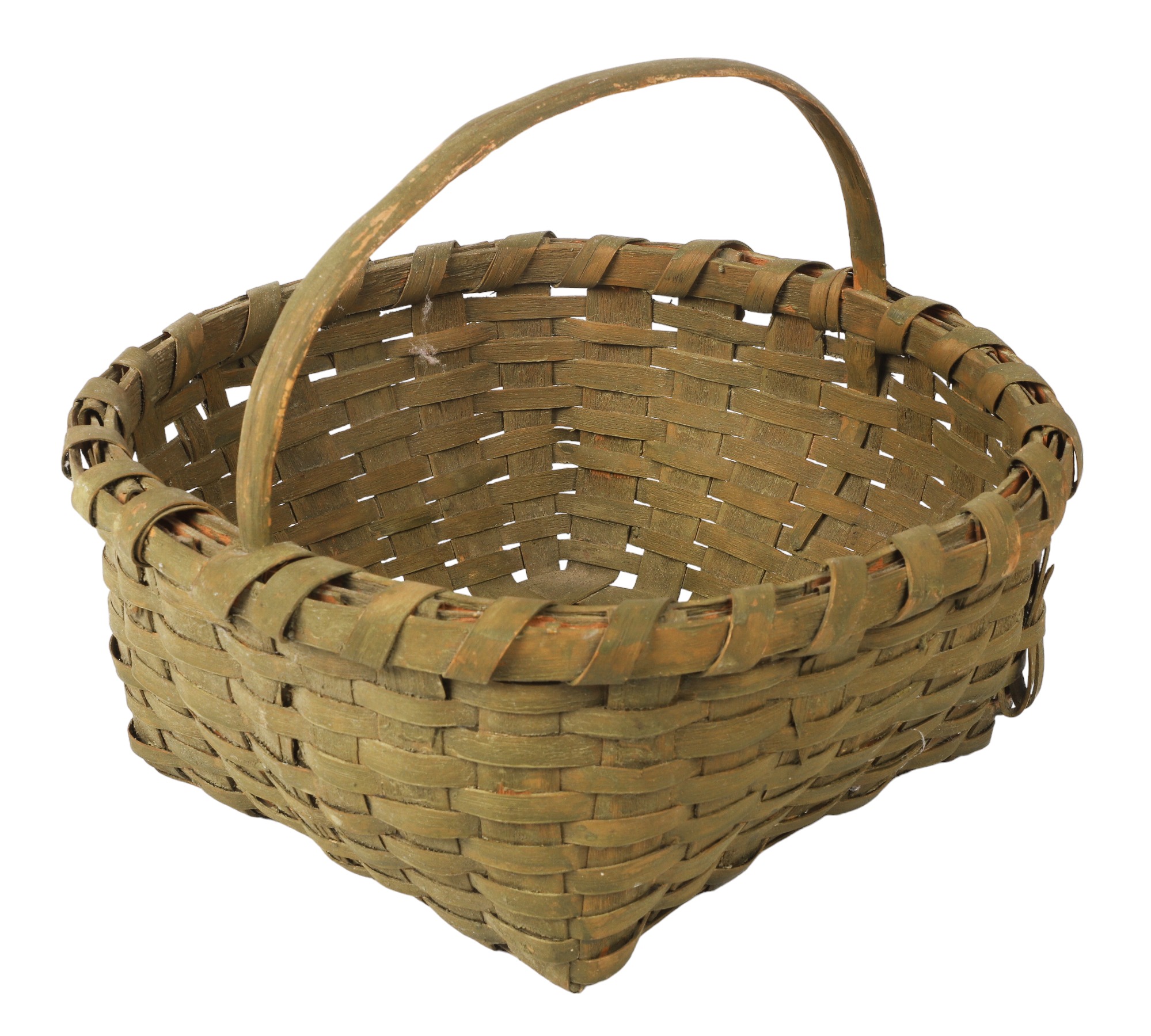 Square Handled Woven Splint Basket,