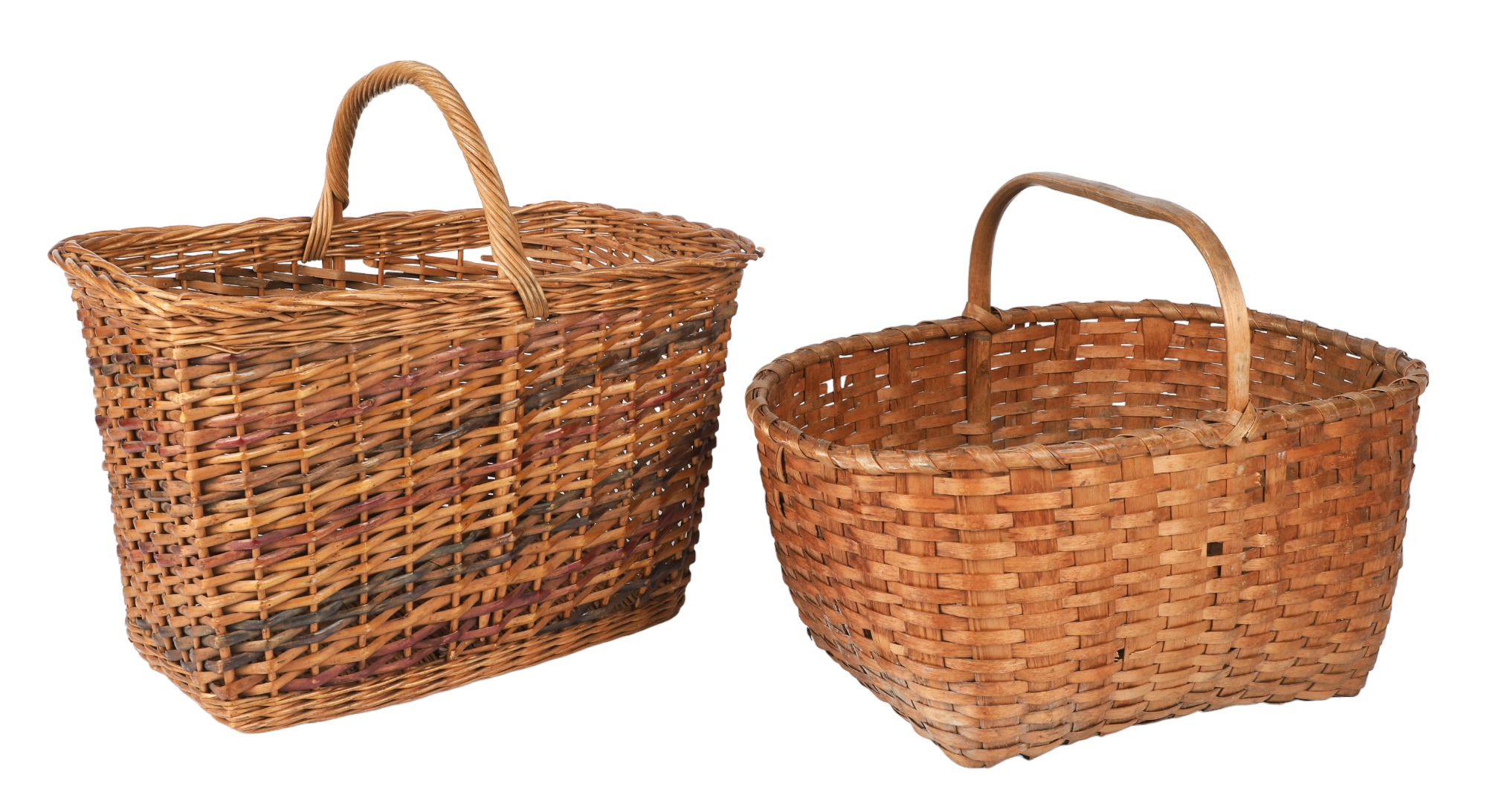  2 Rectangular Baskets wicker 3ca524