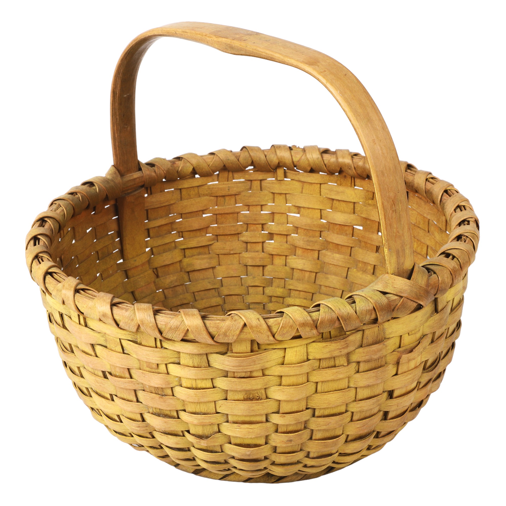 Round Woven Handled Splint Basket,