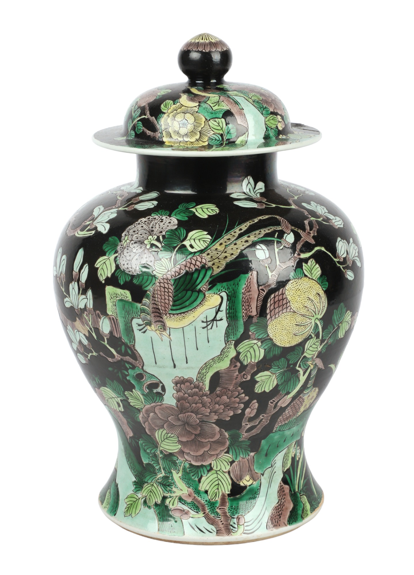 Large Chinese Famille Noire porcelain 3ca53c