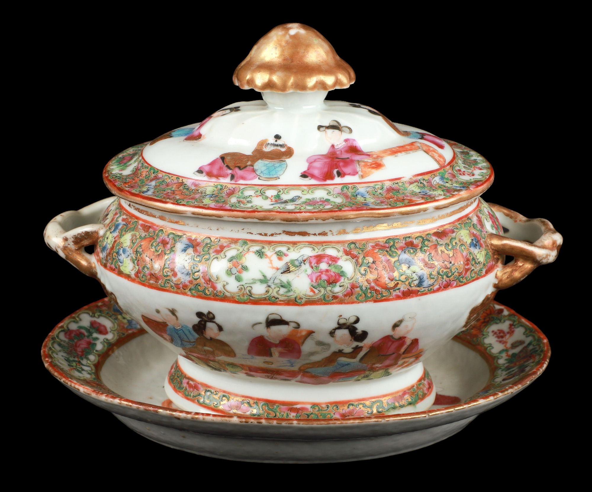 Chinese Mandarin porcelain covered 3ca550
