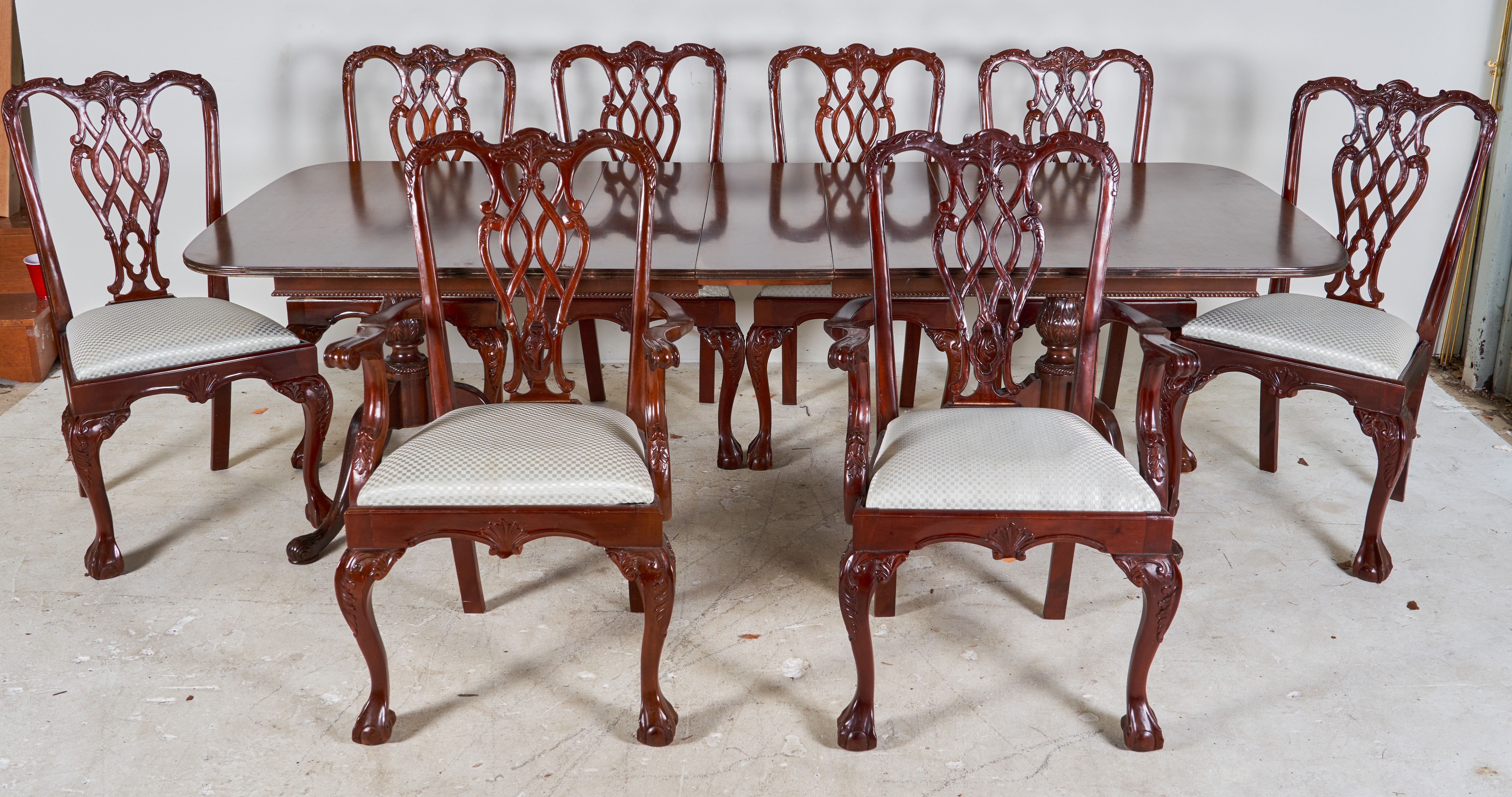  9 pc Chippendale style mahogany 3ca56b