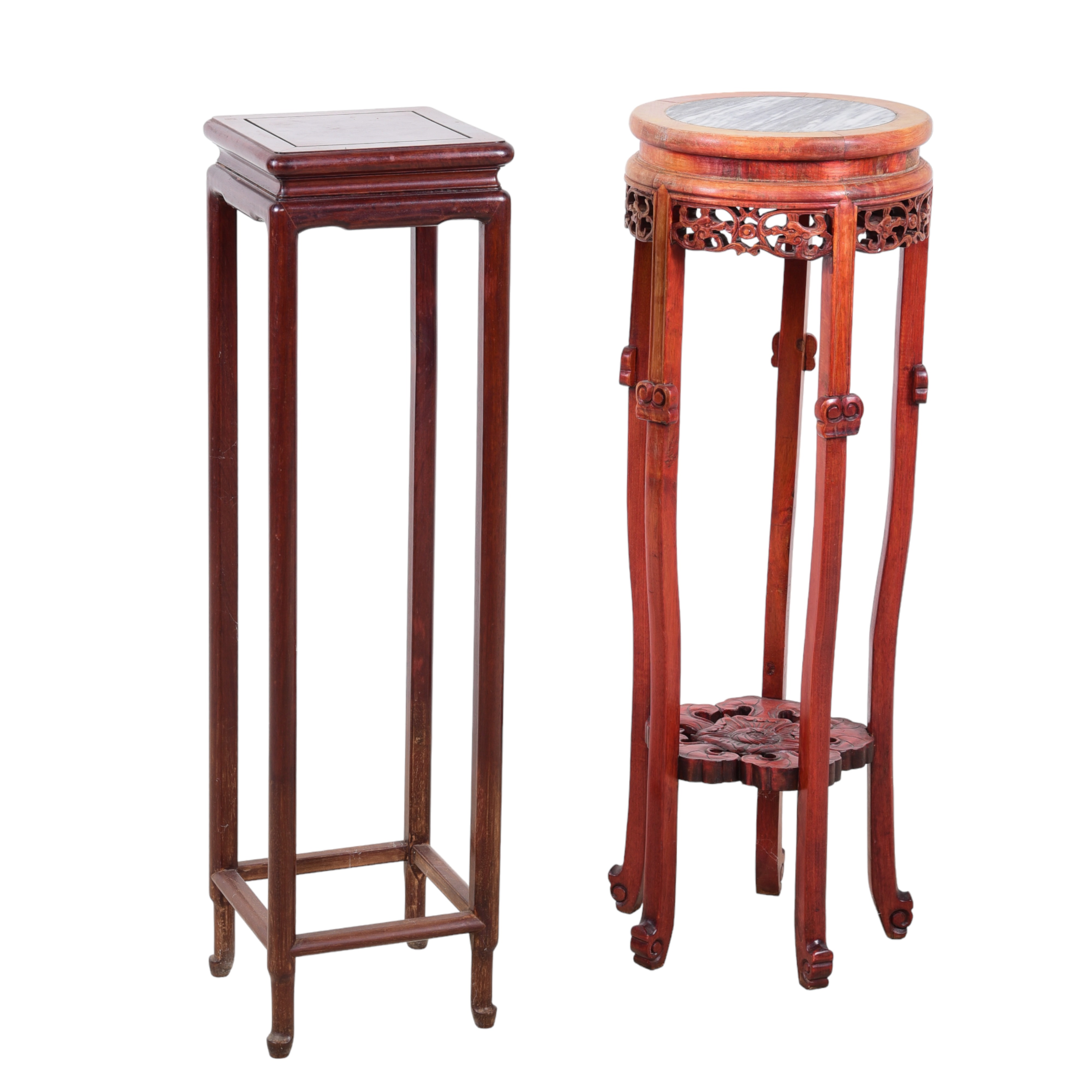(2) Chinese pedestals, c/o inset