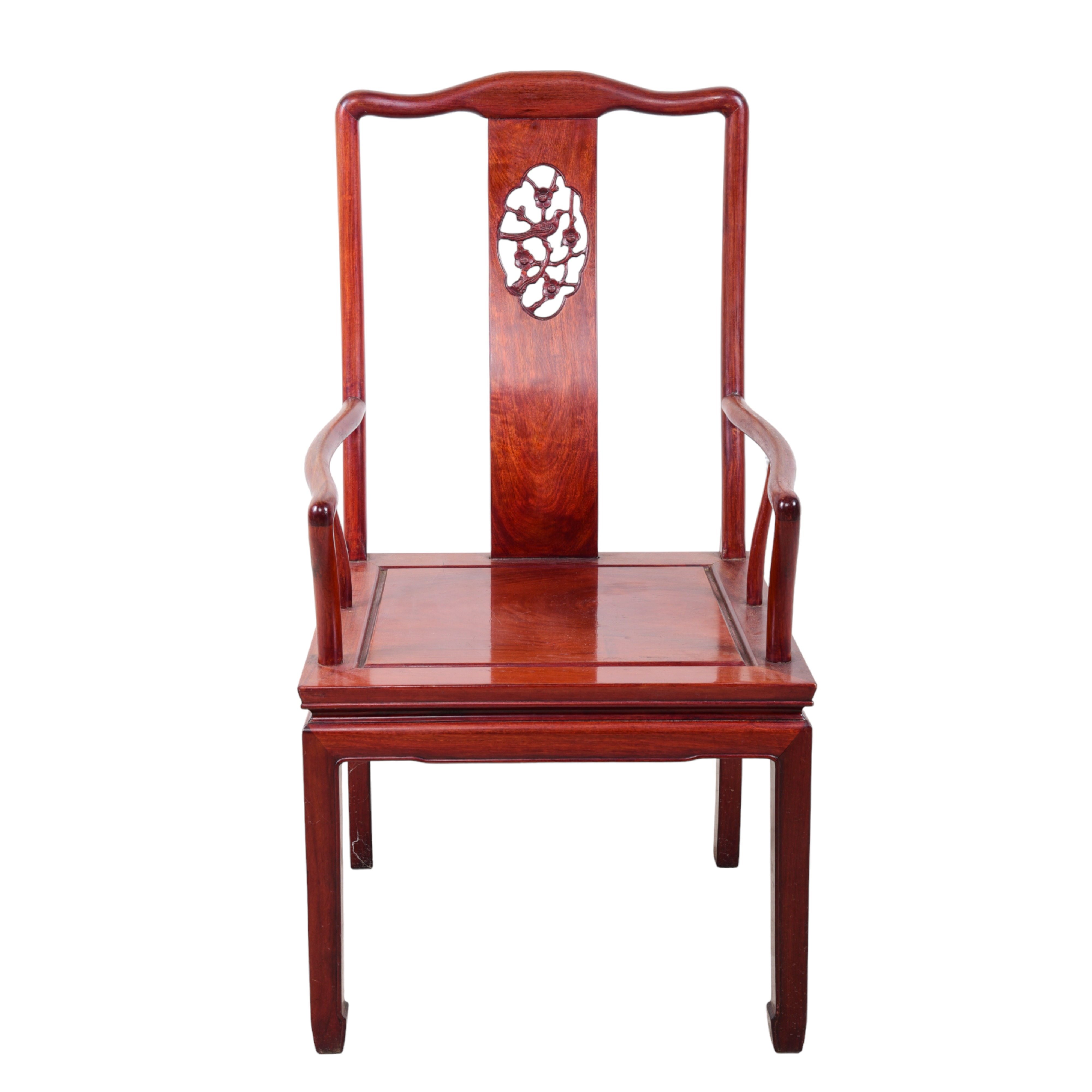 Chinese elmwood carved armchair  3ca598