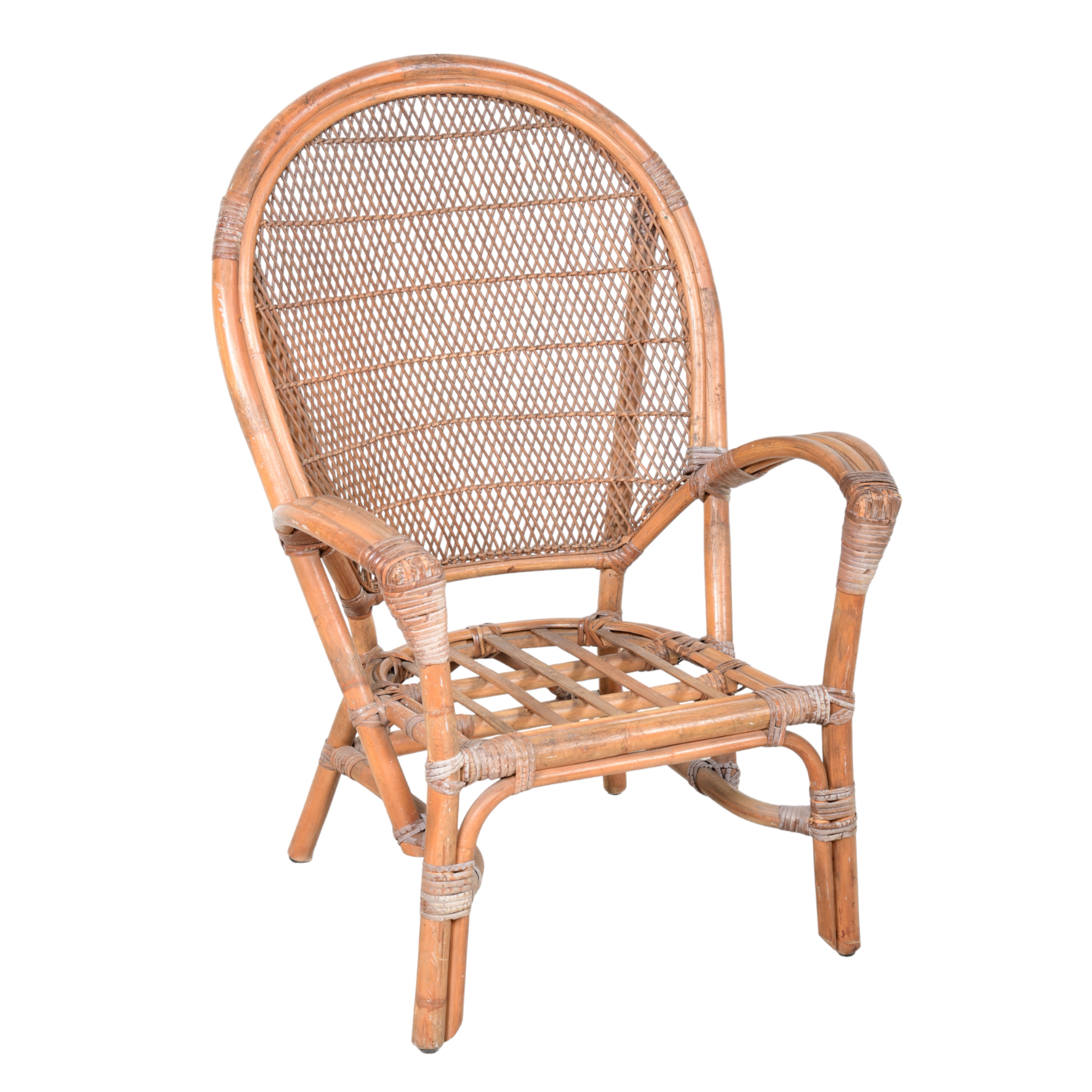 Bamboo and woven lounge chair  3ca5c7